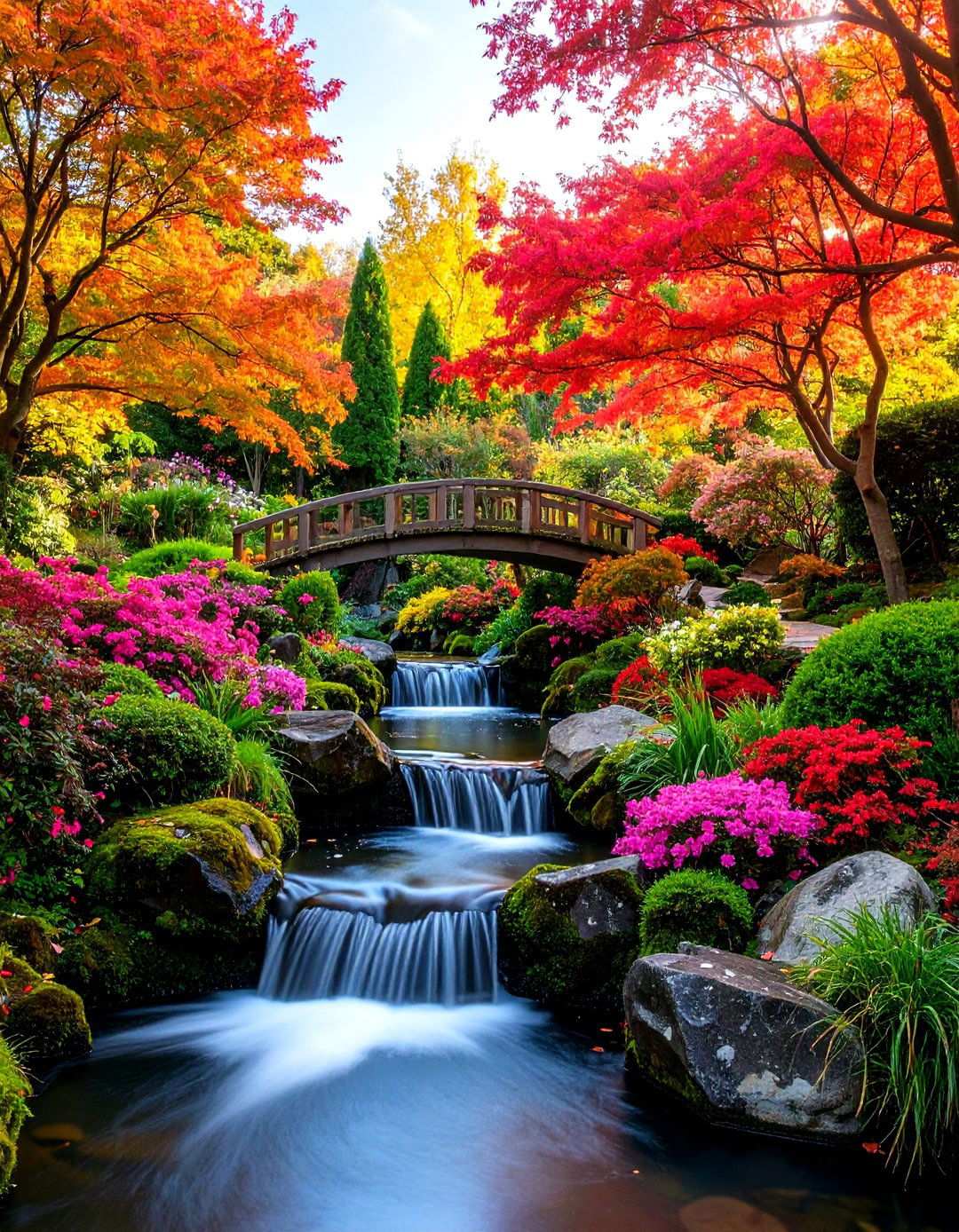 Curved Stream Waterfall Flow - 24 Pondless Waterfall Ideas