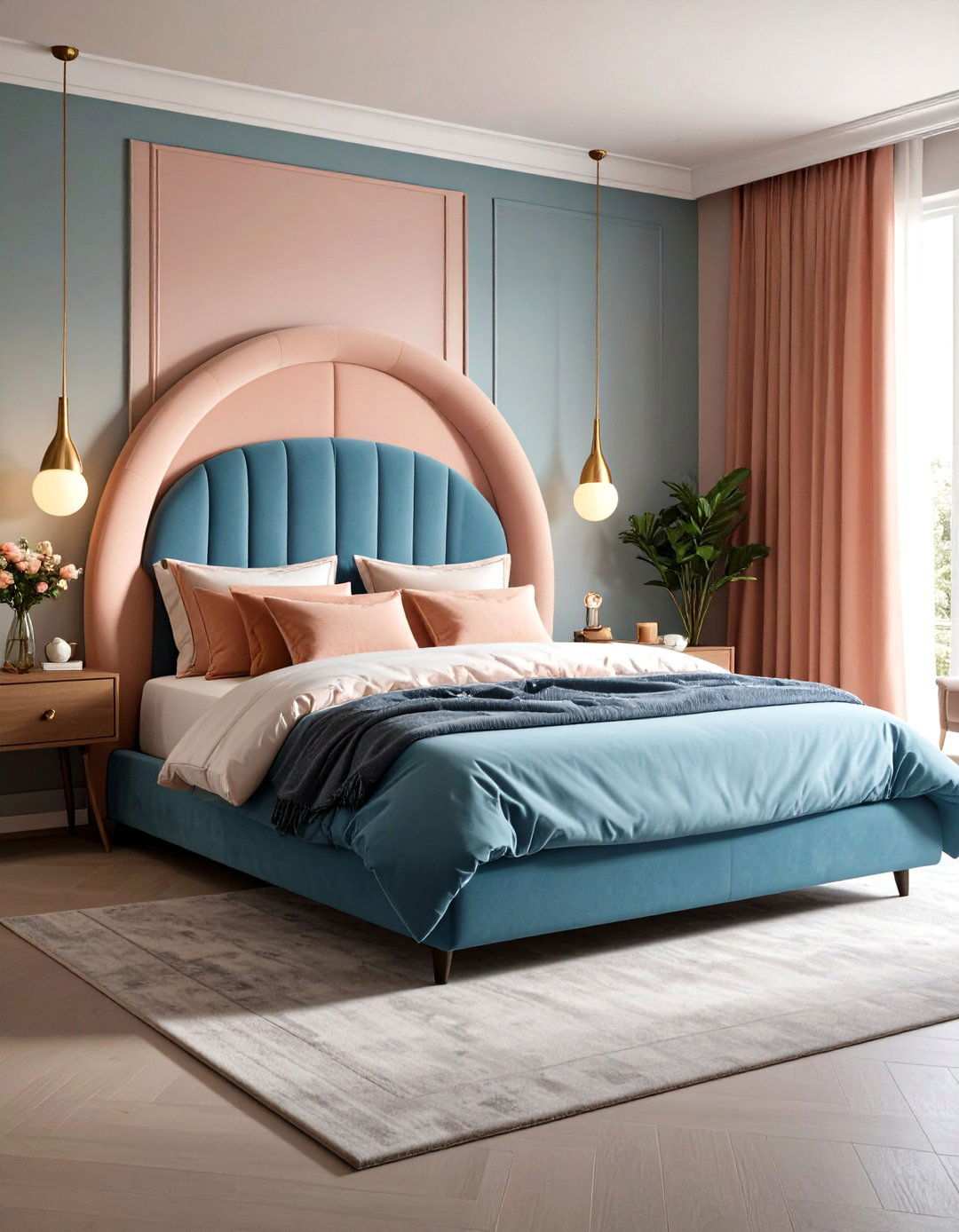 Curved Upholstered Headboard Bed - 24 Unique Bed Design Ideas