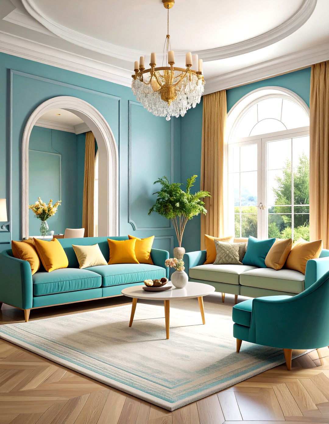 Curved Wainscoting Elements - 24 Living Room Wainscoting Ideas