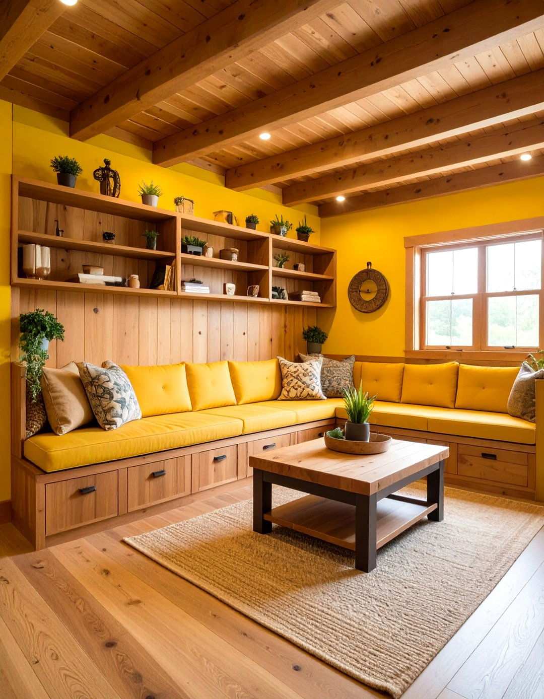 Custom Built in Bench Seating with Storage - 24 Man Cave Seating Ideas
