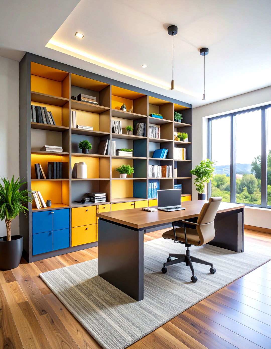 Custom Built in Shelving System - 24 High Ceiling Tall Wall Decor Ideas