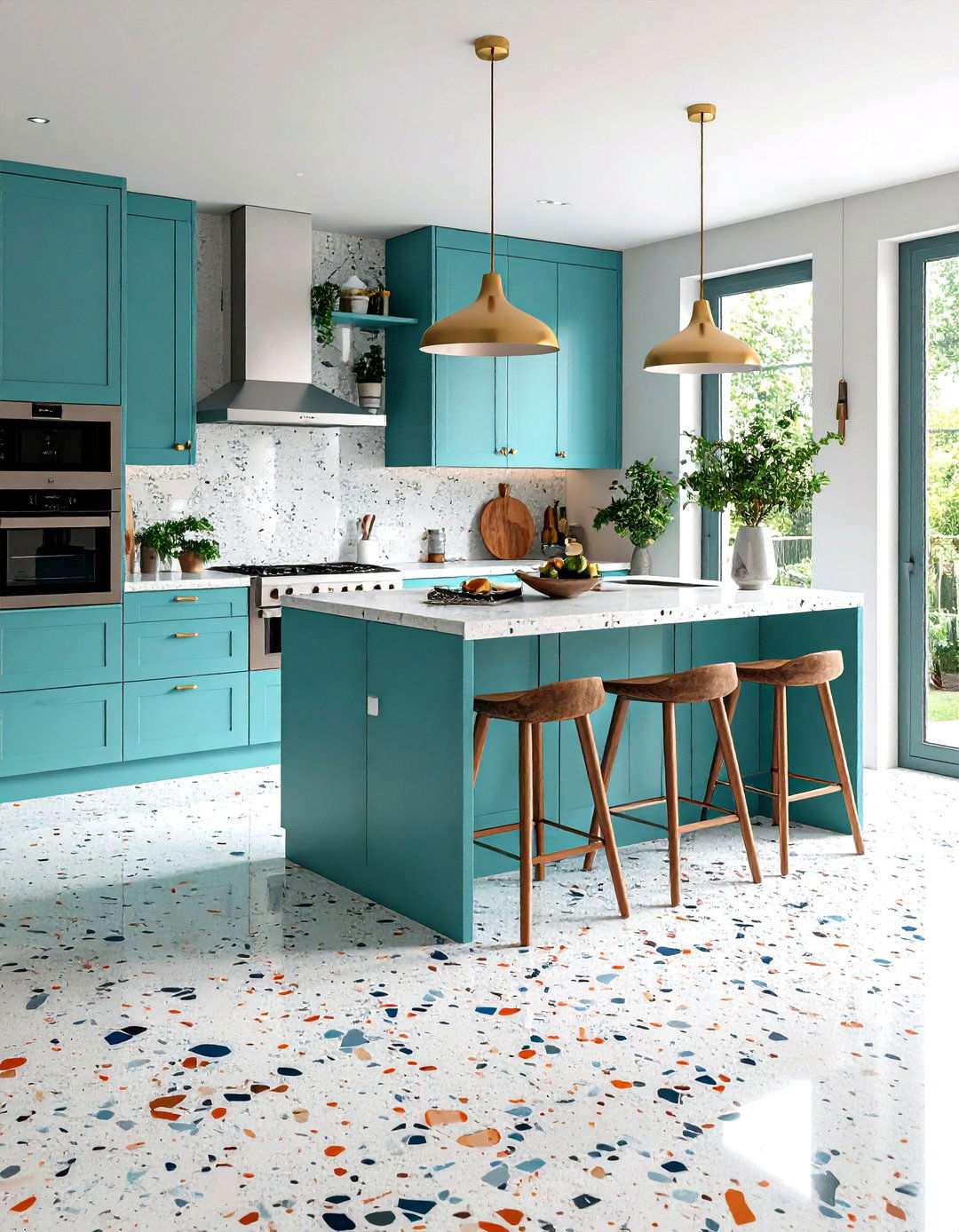 Custom Designed Terrazzo Kitchen Floors - 24 Terrazzo Kitchen Floor Ideas