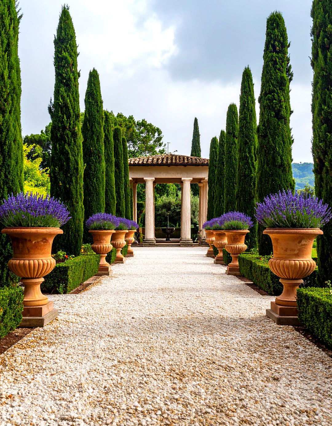 Cypress Tree Allee Entrance - 24 Italian Garden Design Ideas