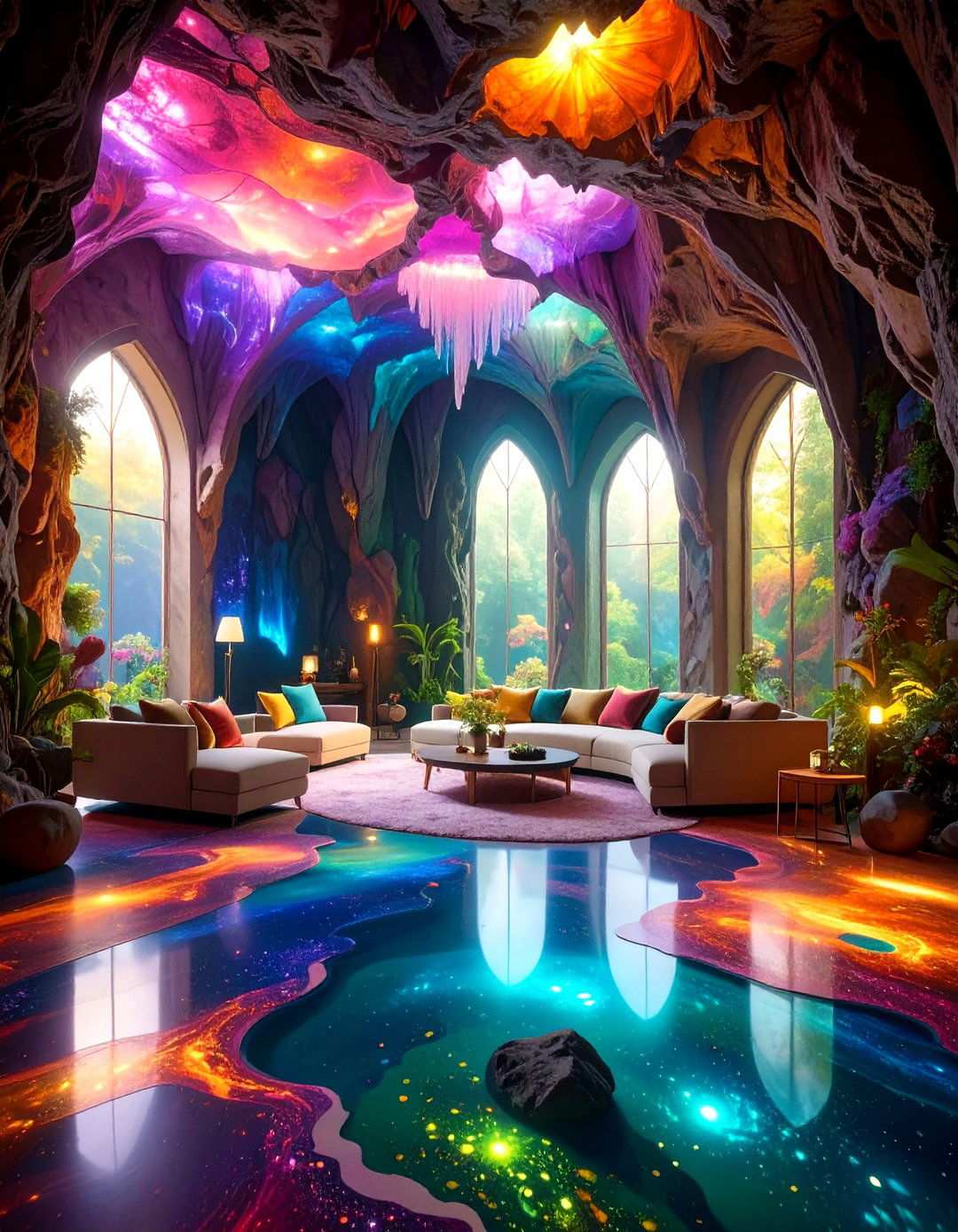 D Epoxy Artistic Floors - 24 Man Cave Flooring Ideas