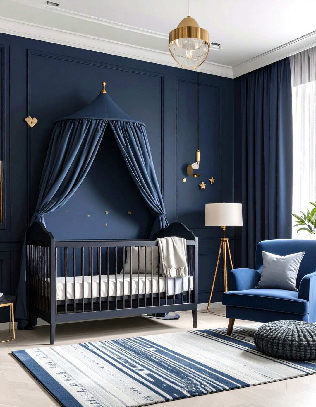 Dark Accent Drama - 24 Nursery Accent Wall Ideas