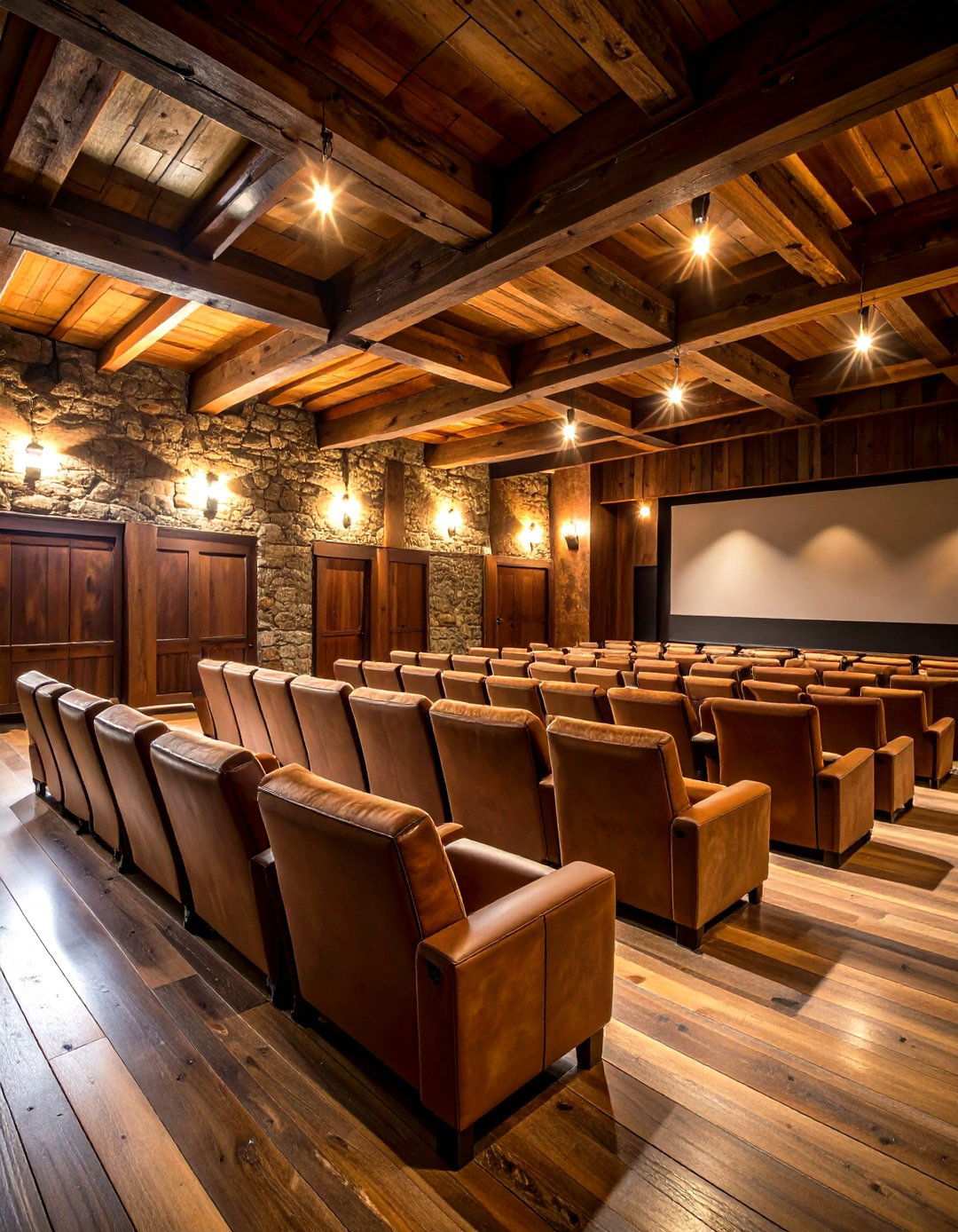 Dark Brown Rustic Comfort - 24 Home Theater Paint Colors