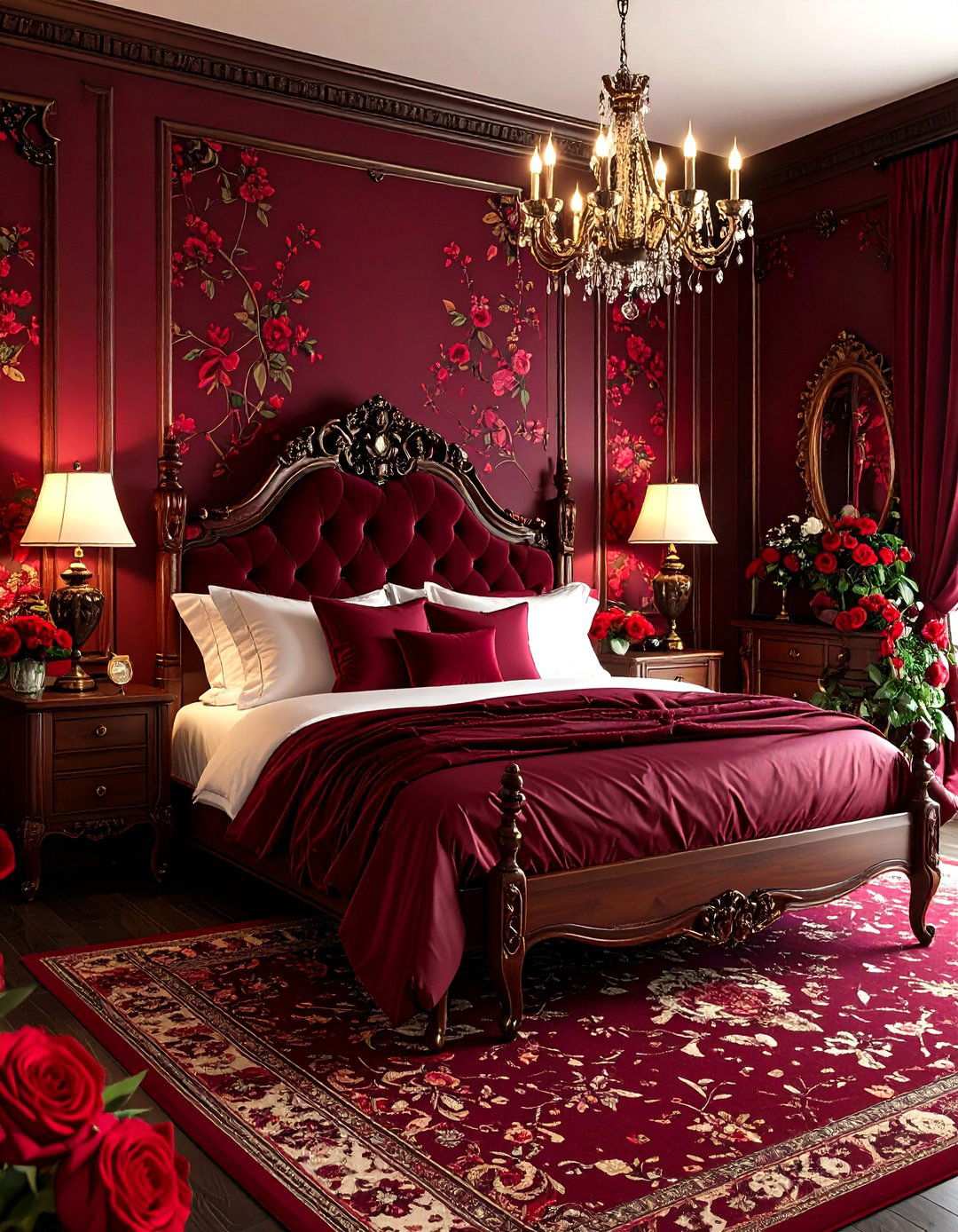 Dark Floral Vampire Bedroom - 24 Vampire Bedroom Ideas