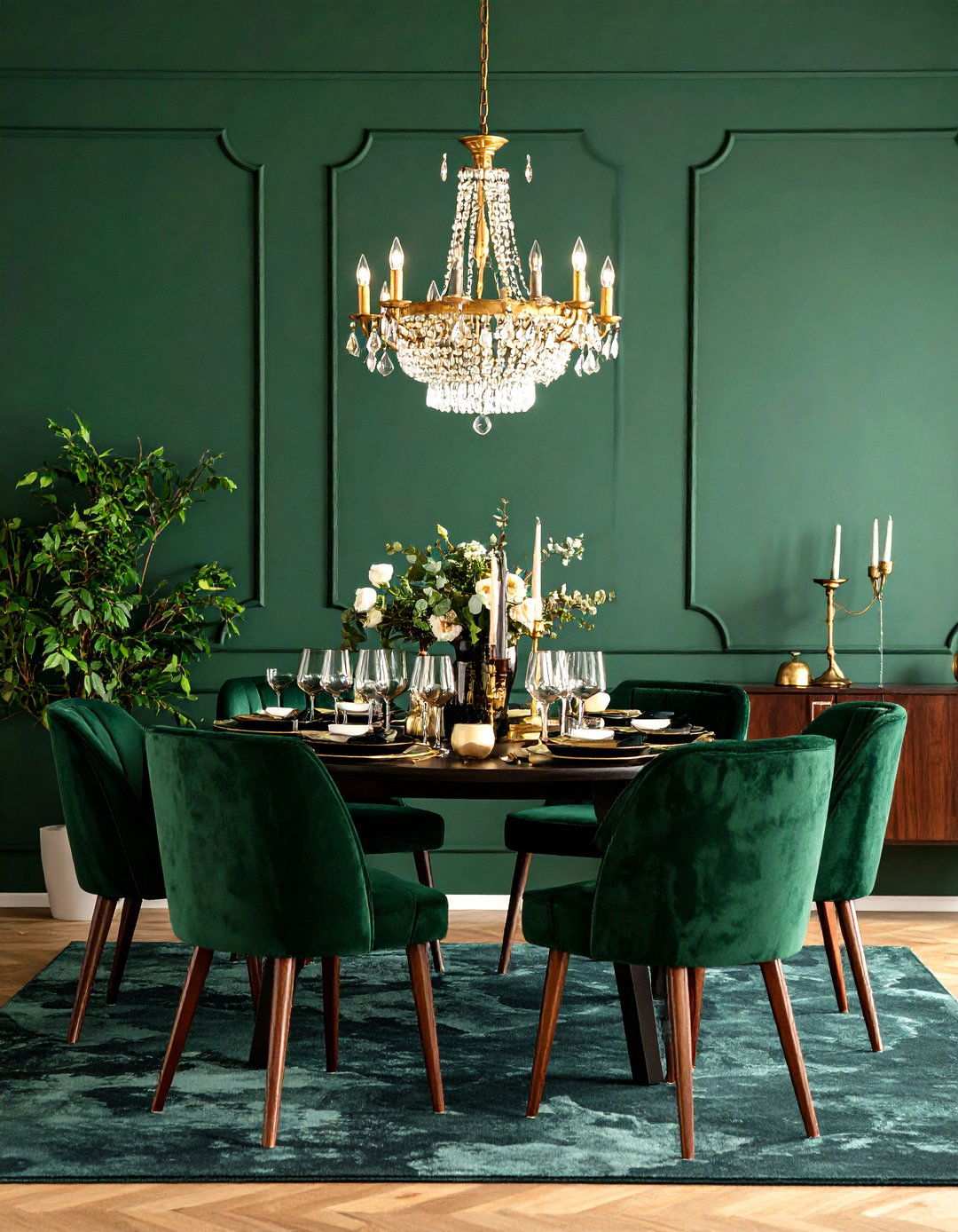 Dark Green Dining Room Walls - 24 Moody Dining Room Ideas