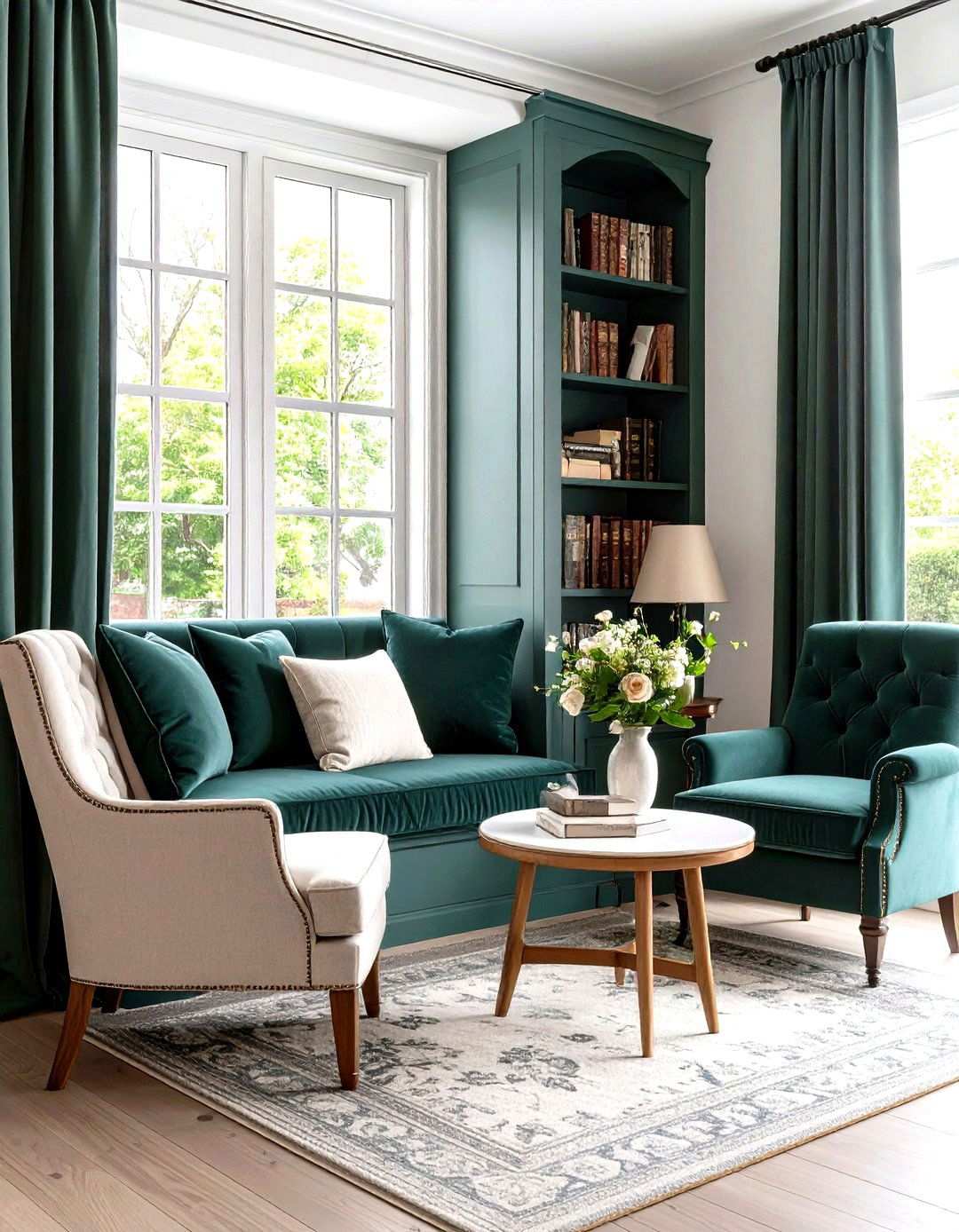 Dark Green Victorian Window Seat Reading Nook - 24 Victorian Dark Green Living Room Ideas