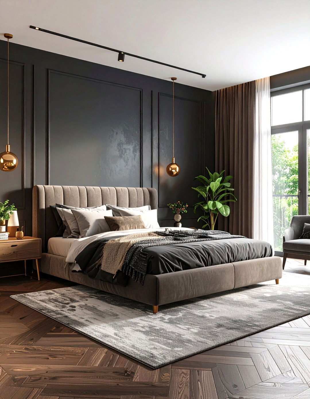 Dark Moody Bedroom Retreat Design - 24 Townhouse Interior Design Ideas