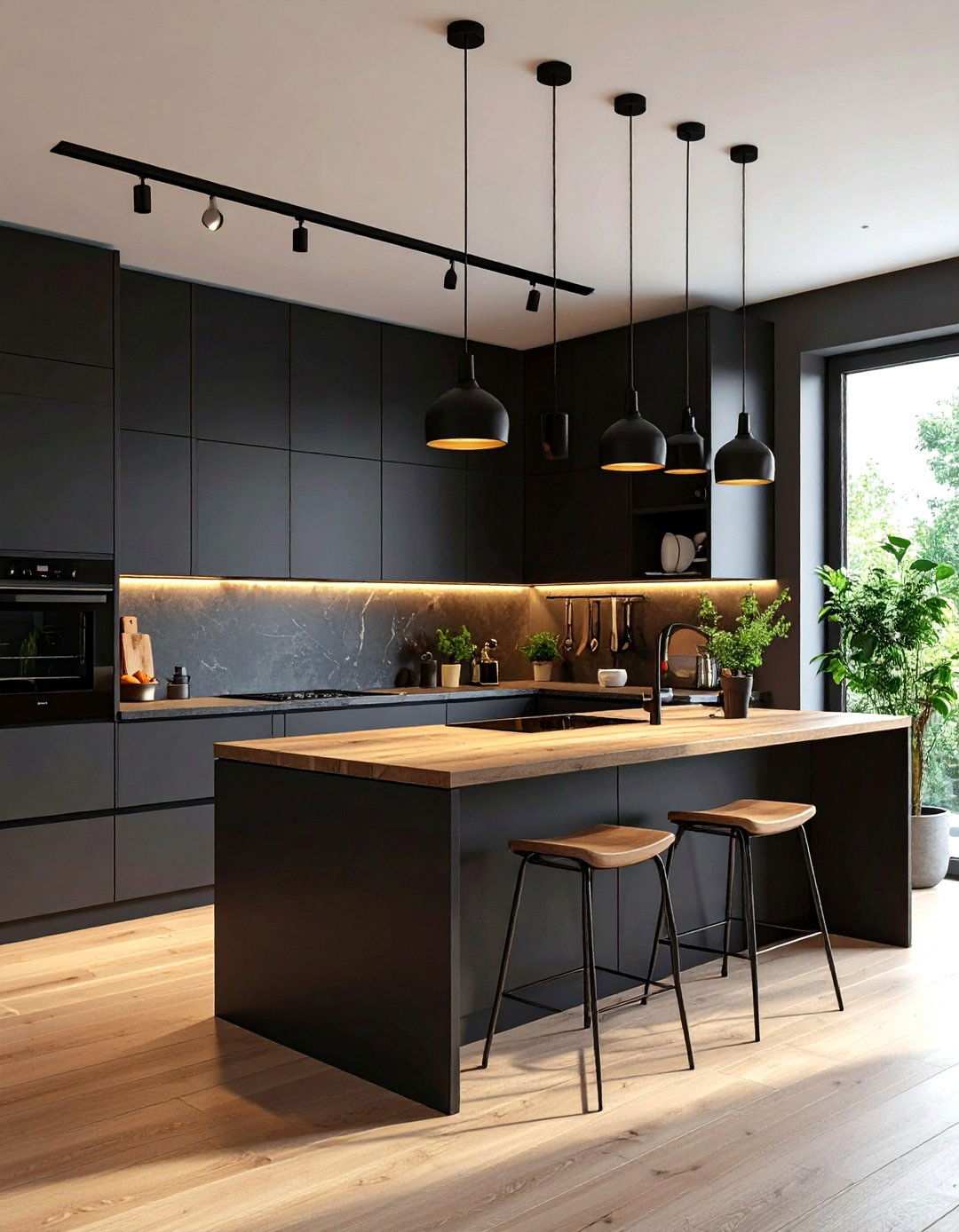 Dark Moody Kitchen Design - 24 Small Apartment Ideas for Guys