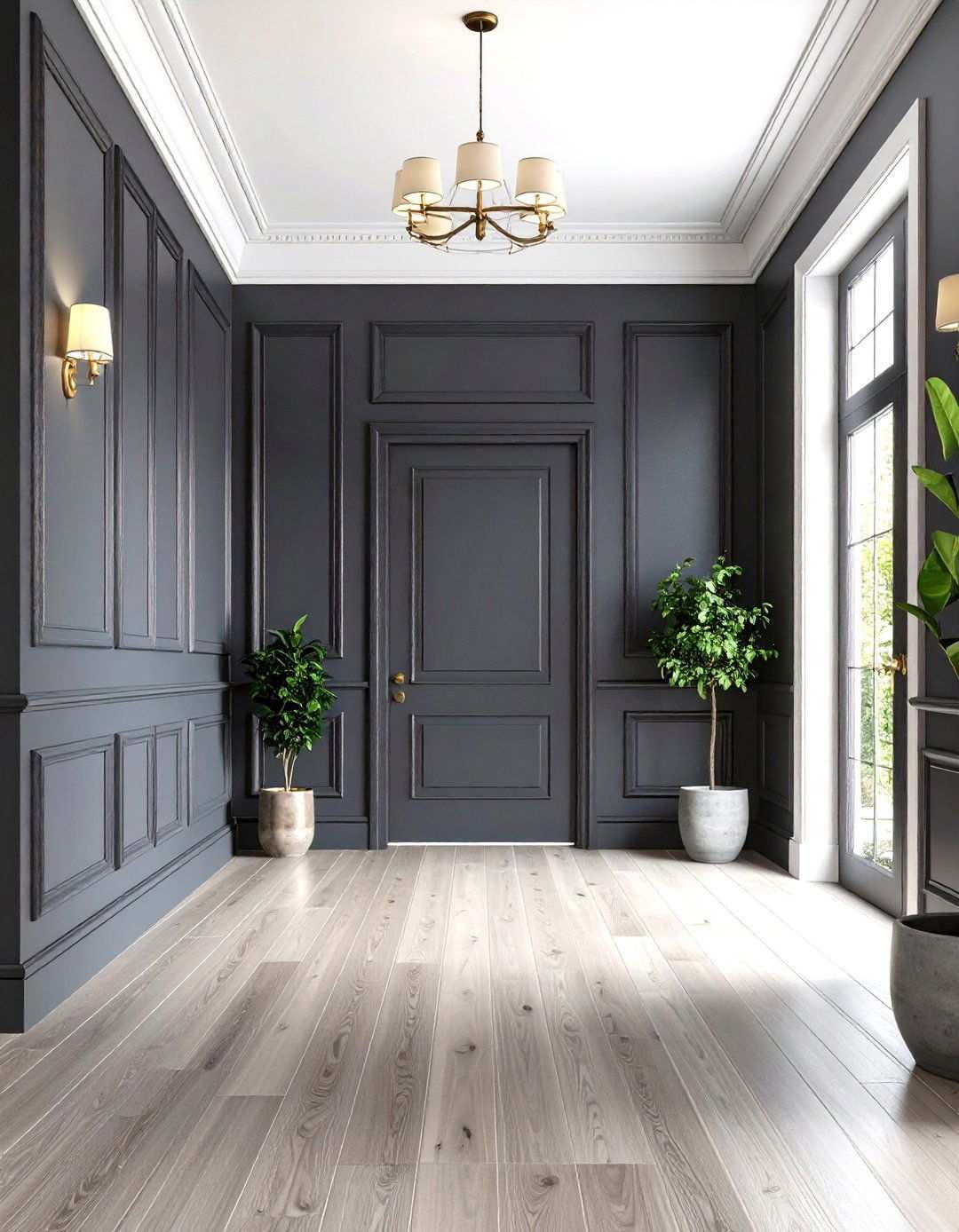 Dark Moody Wainscoting - 24 Wainscoting Entryway Ideas