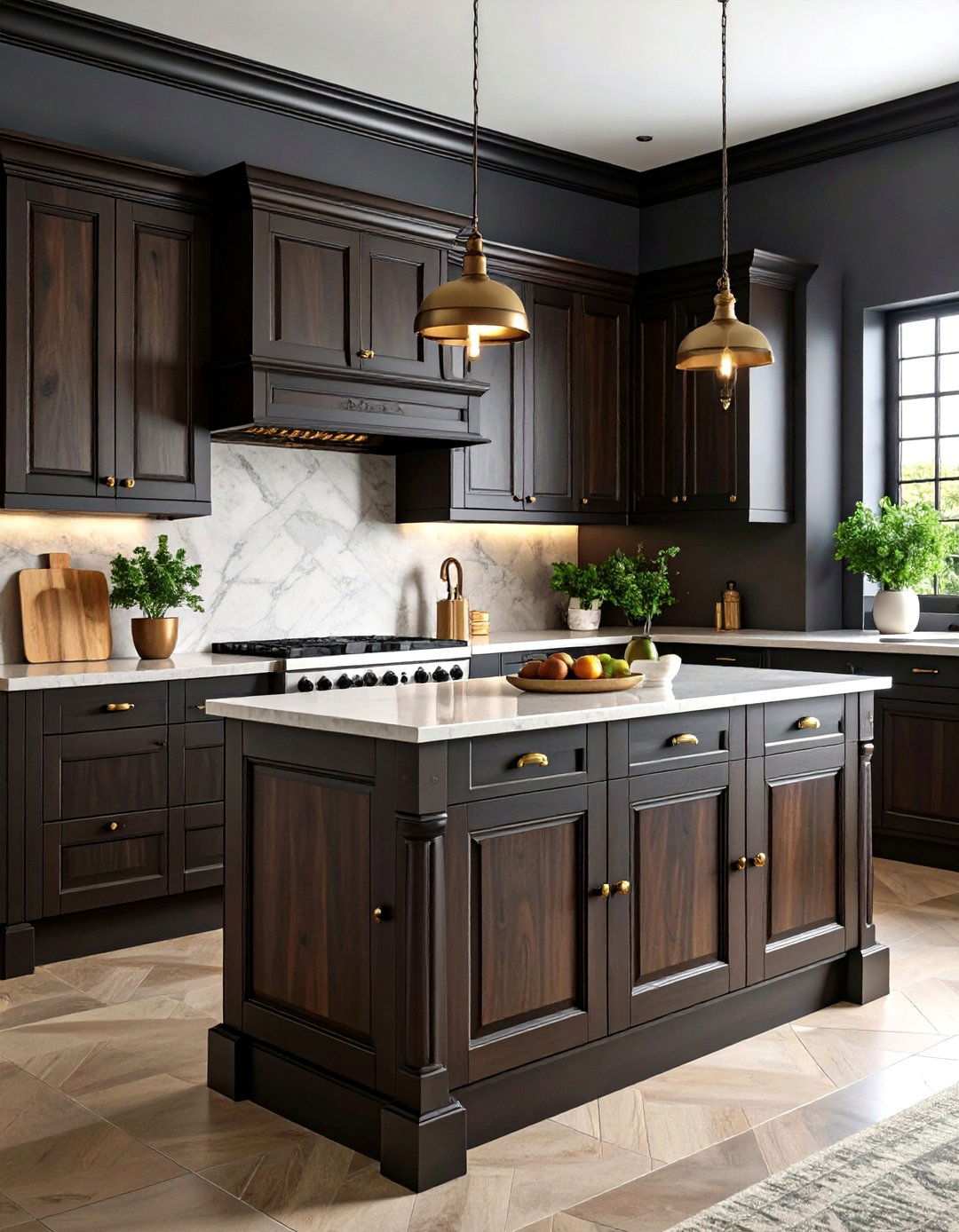 Dark Wood Cabinet Construction with Rich Stains - 24 Spanish Style Kitchen Ideas