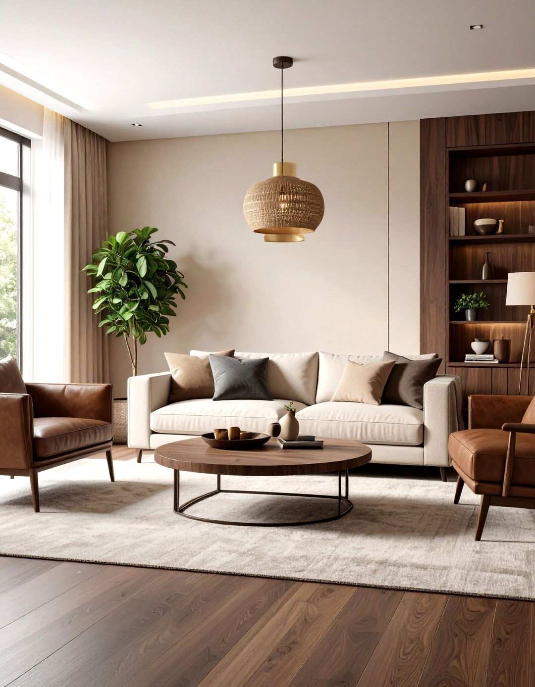 Dark Wood Statement Living Room - 24 Luxury Living Room Ideas