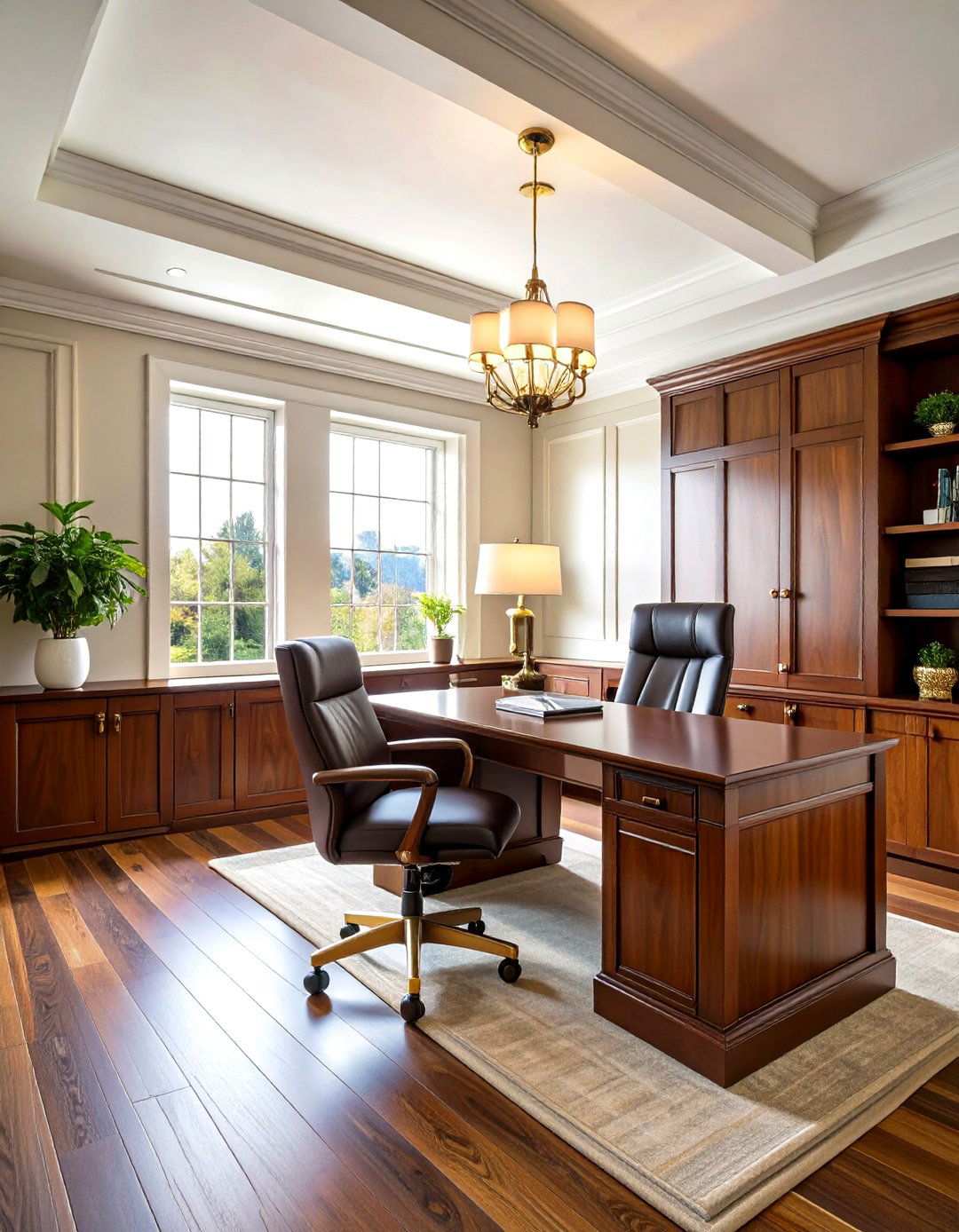 Dark Wood Wainscoting in Masculine Home Offices - 24 Wainscoting Ideas