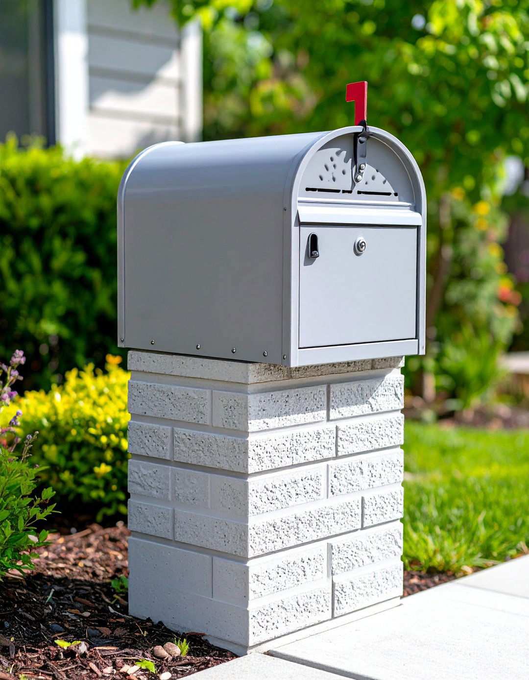 Decorative Block Modern Pattern - 24 Mailbox Post Ideas