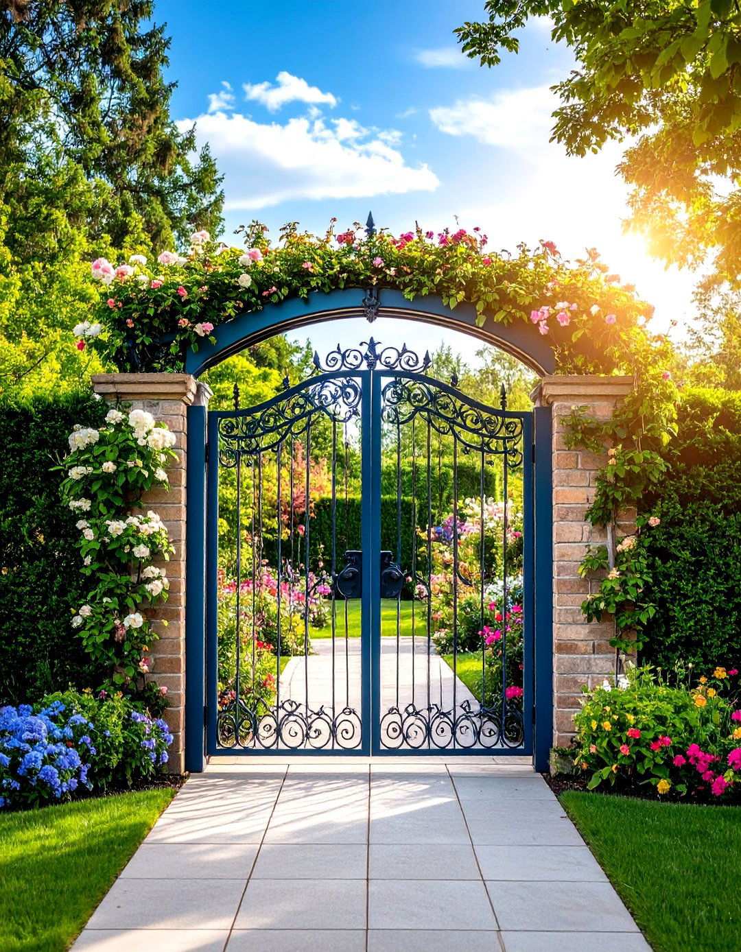 Decorative Scroll Work Garden Entry Gates - 24 Metal Garden Gate Ideas