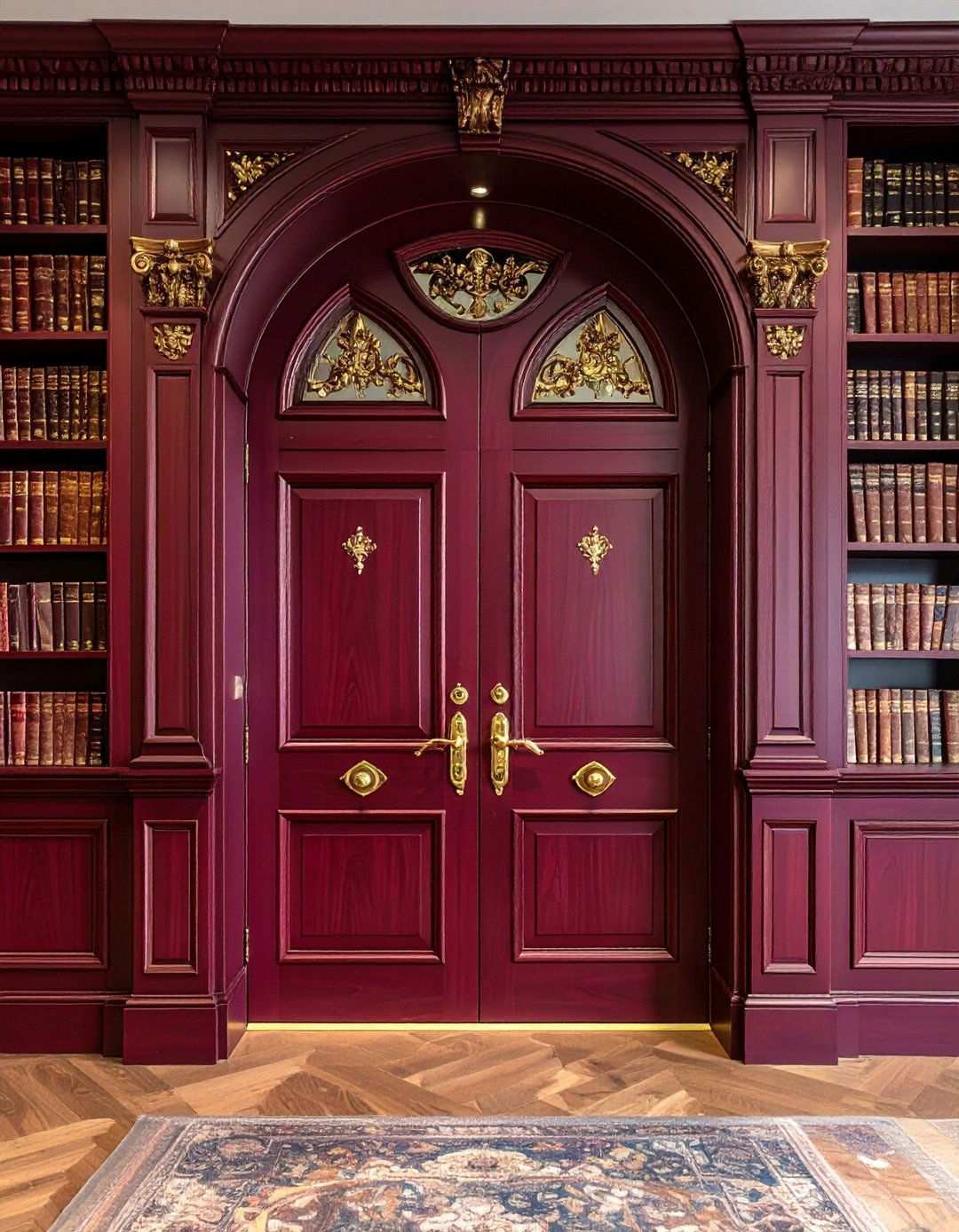 Deep Burgundy Richness - 24 Interior Door Color Ideas