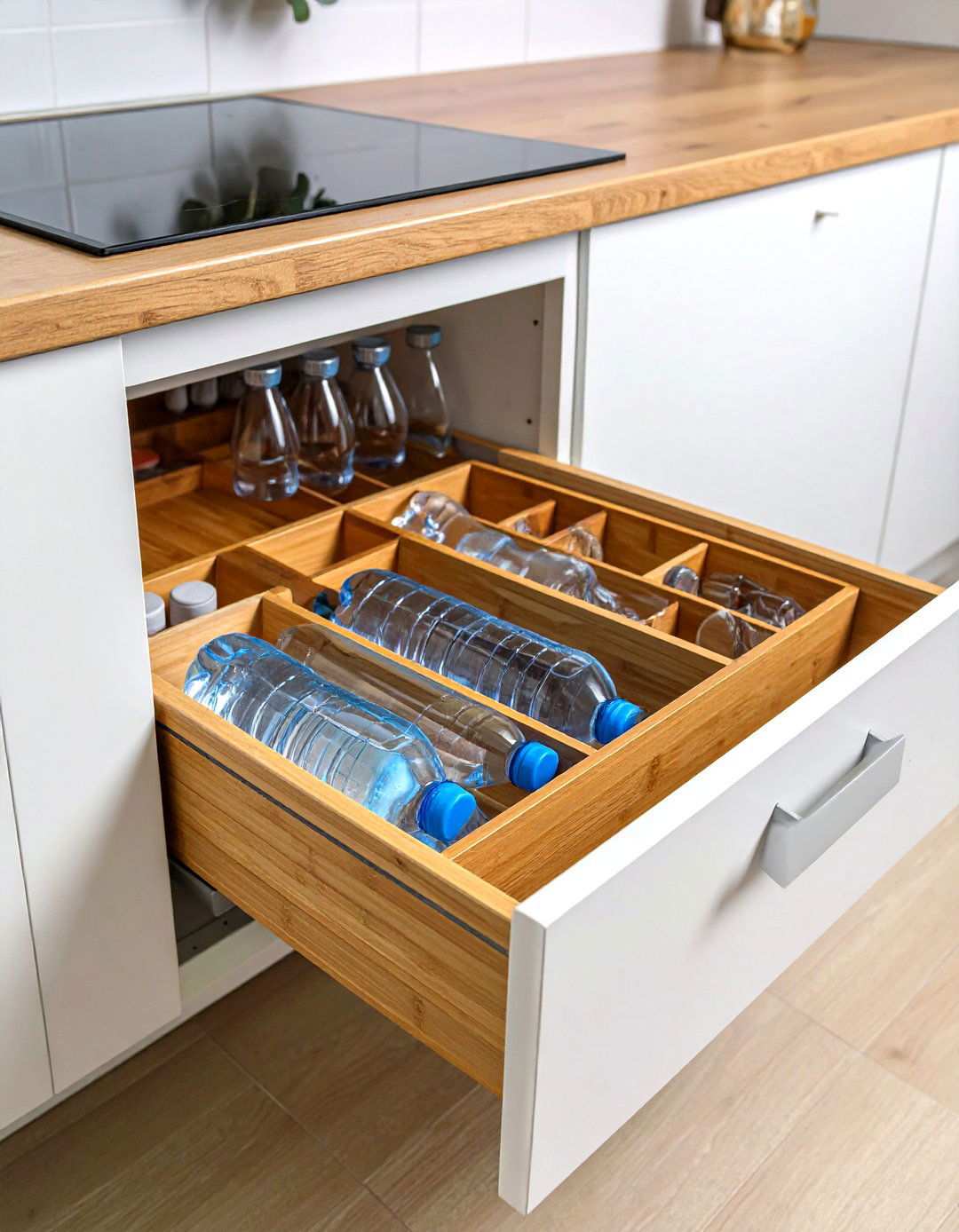 Deep Drawer Divider Organization - 24 Water Bottle Storage Ideas