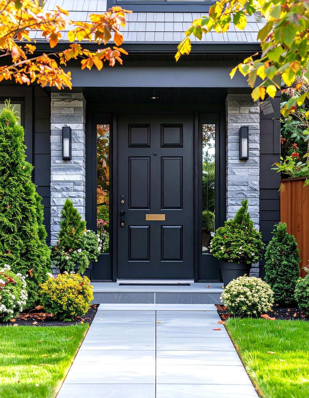 Deep Ebony Stained Front Door - 24 Stained Front Door Ideas