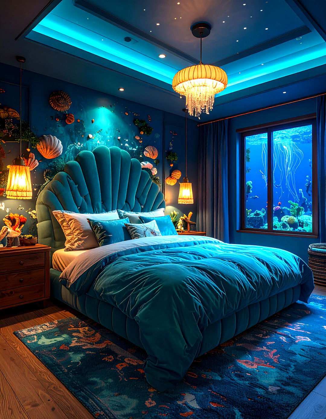 Deep Ocean Mermaid Sanctuary - 24 Underwater Mermaid Bedroom Ideas