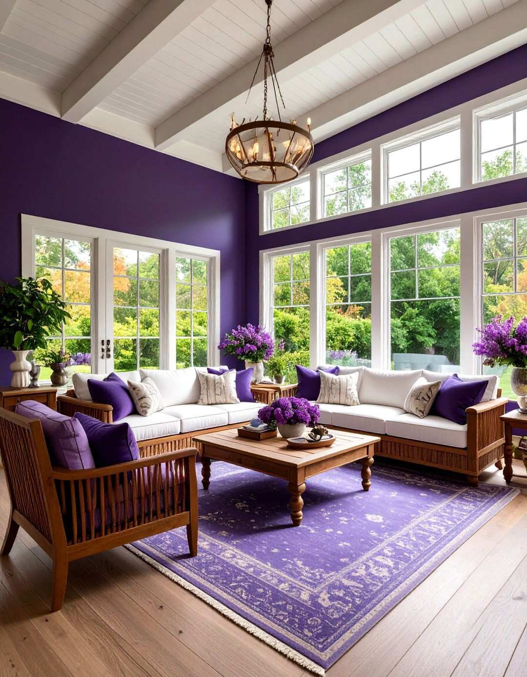 Deep Plum Sunroom with Rich Sophistication - 24 Sunroom Color Ideas