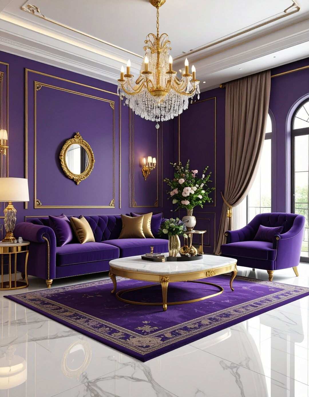 Deep Purple Luxury Living Room - 24 Purple Living Room Ideas