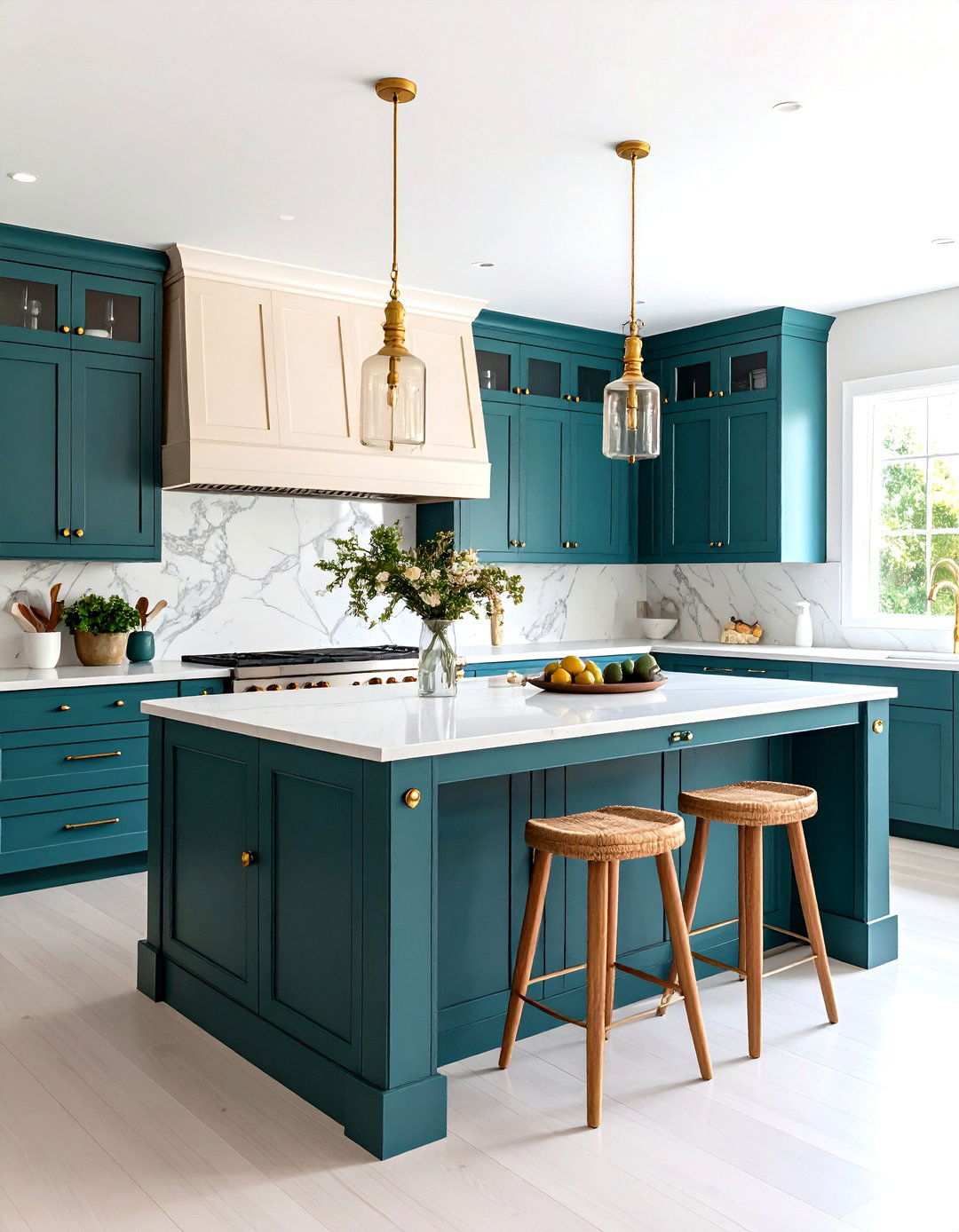 Deep Teal Kitchen Islands - 24 Kitchen Island Color Ideas