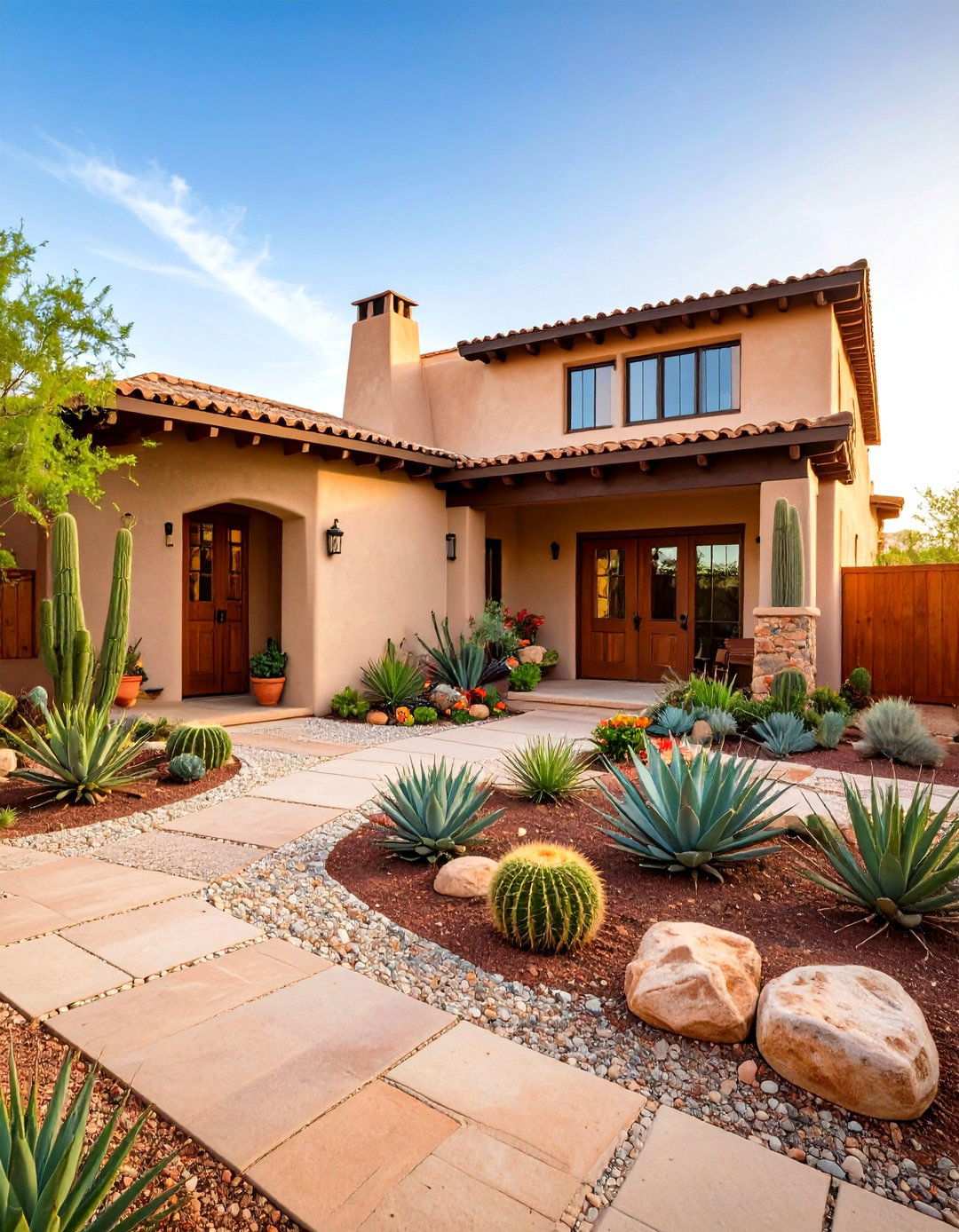 Desert Landscape Integration - 24 Mexican Style House Design Ideas