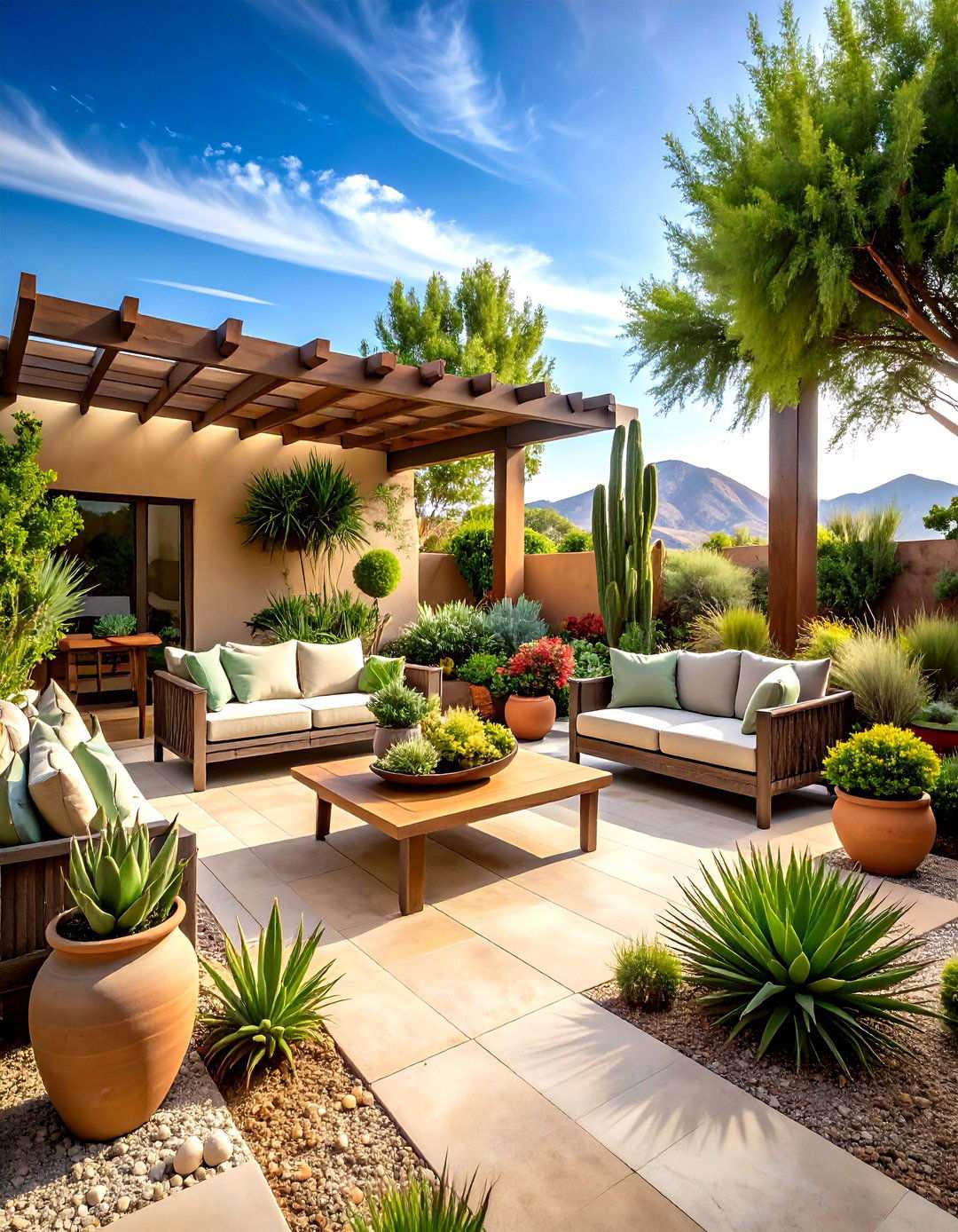 Desert Mediterranean Succulent Garden - 24 Mediterranean Patio Ideas