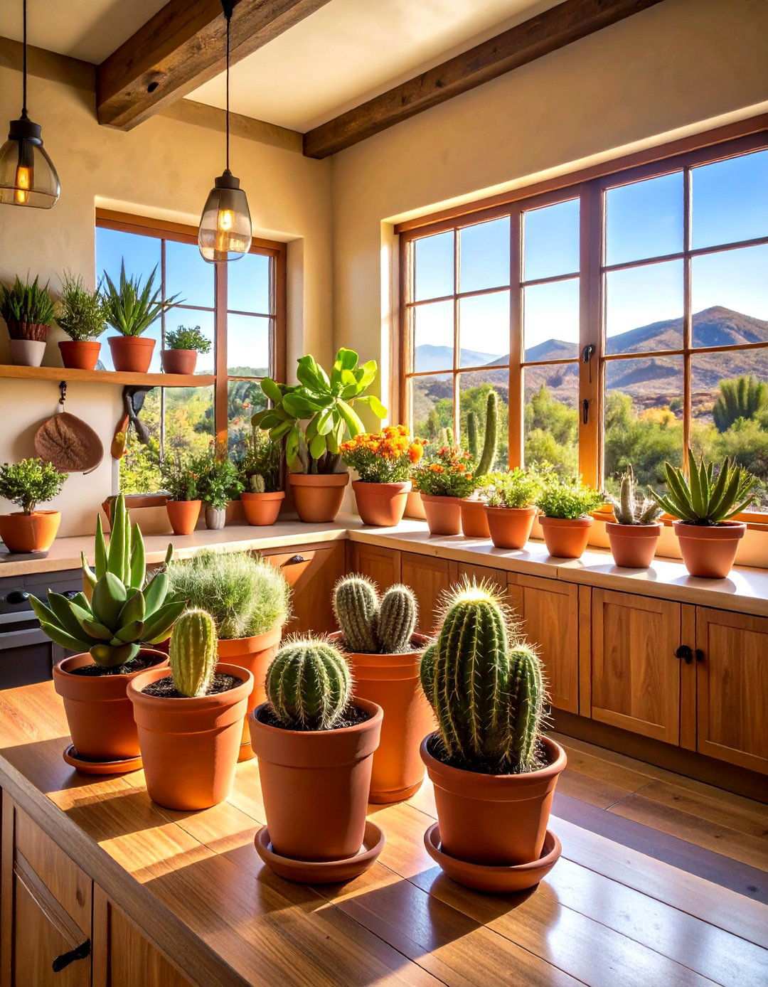 Desert Plant Integration - 24 Southwestern Kitchen Ideas