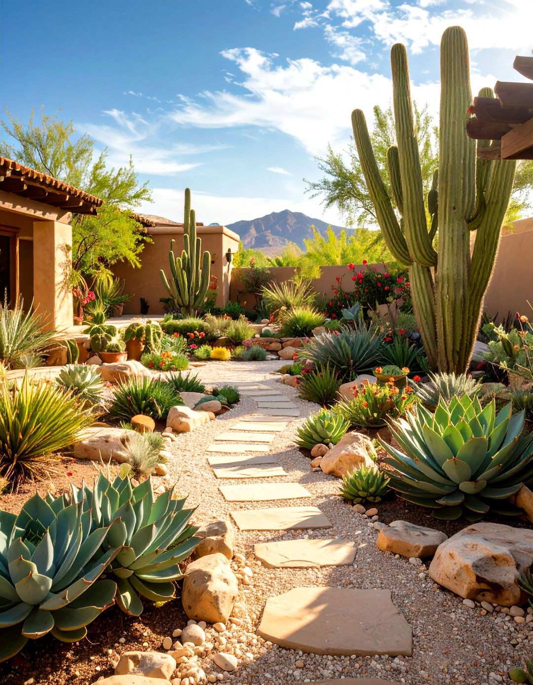 Desert Xeriscape Showcase - 24 Large Backyard Landscaping Ideas