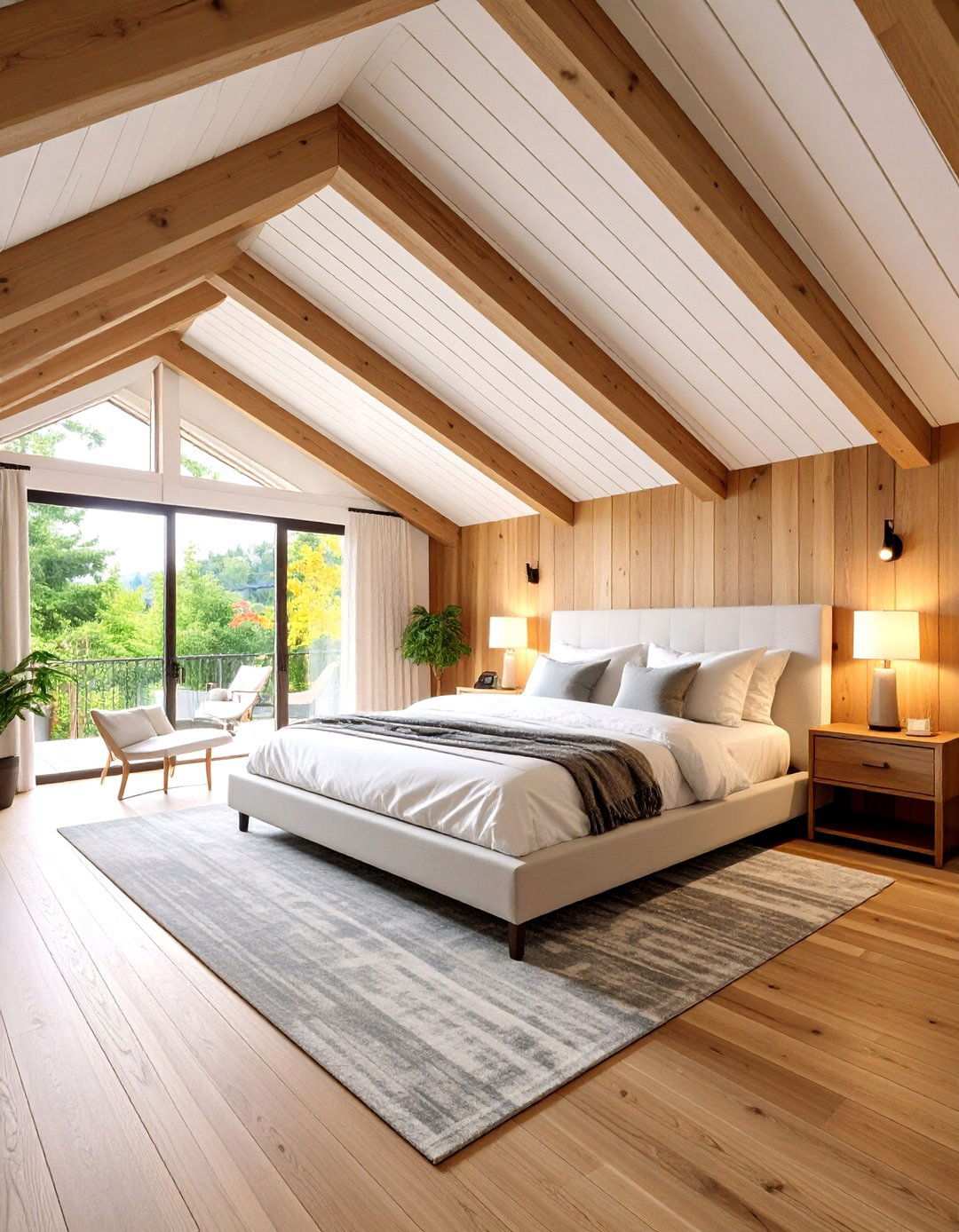 Diagonal Pattern Statement Master Bedroom - 24 Shiplap Ceiling Ideas