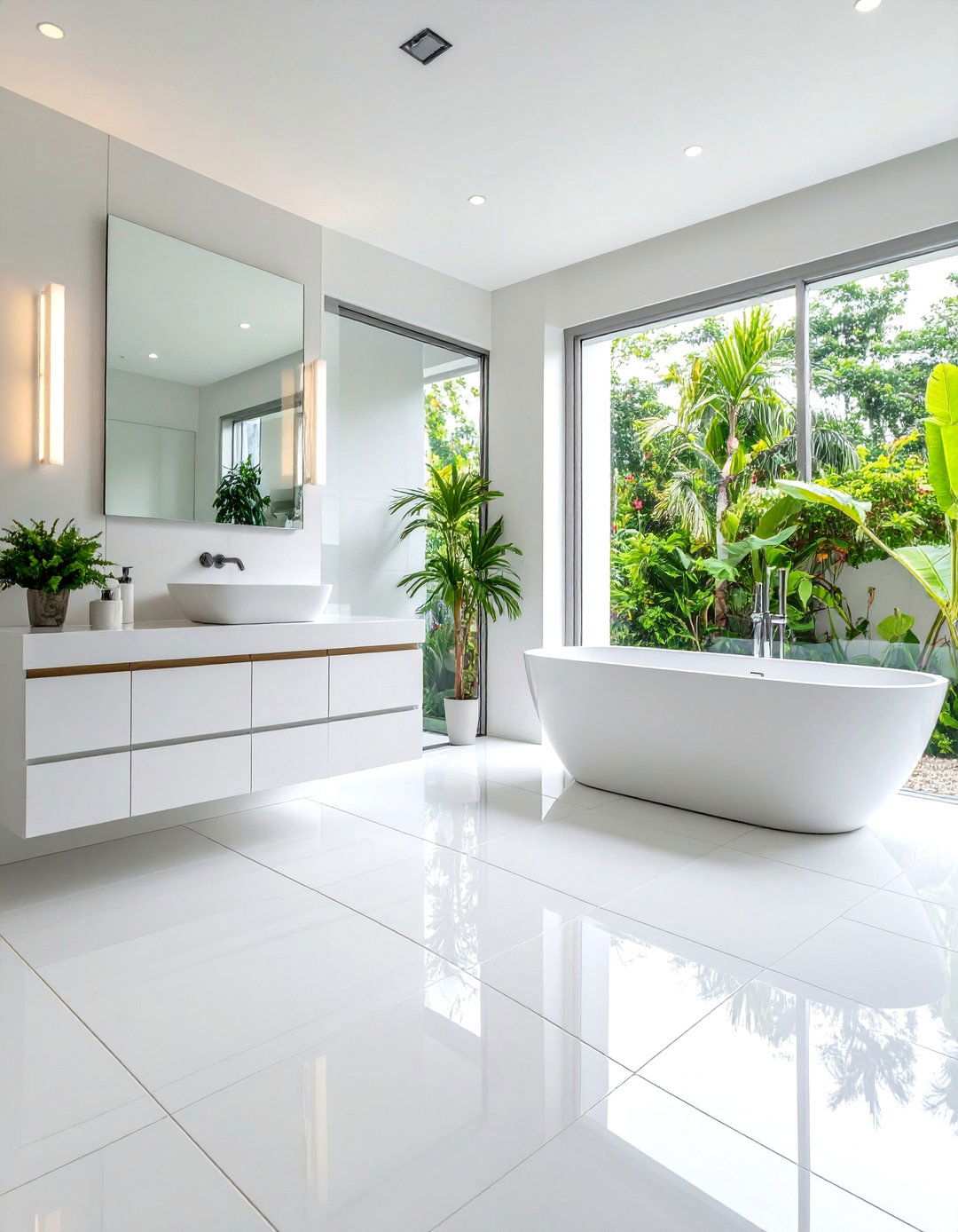 Diagonal Tile Layout - 24 Small Bathroom Flooring Ideas