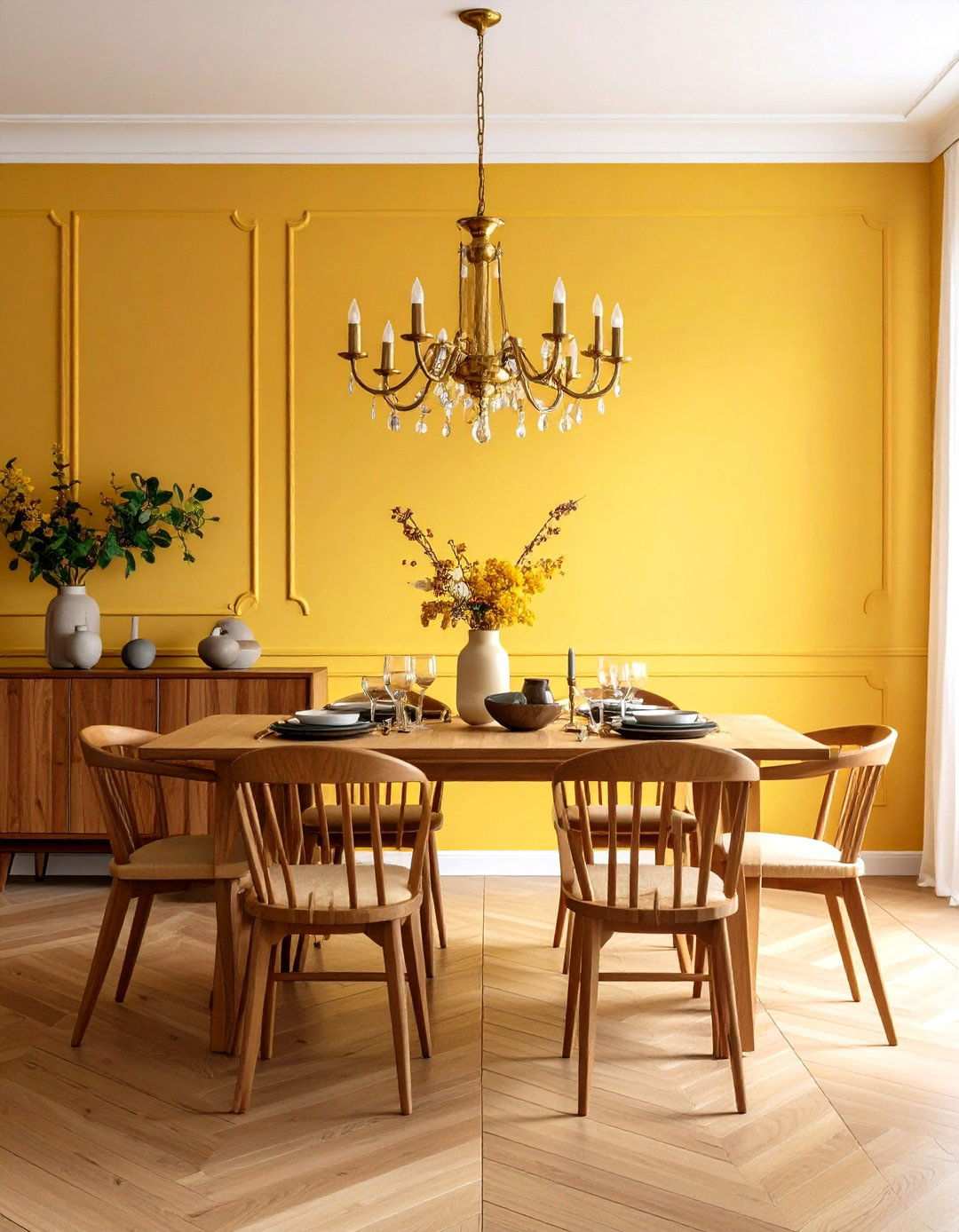 Dining Room Golden Yellow Statement - 24 Warm Color Palettes for Every Room in the House
