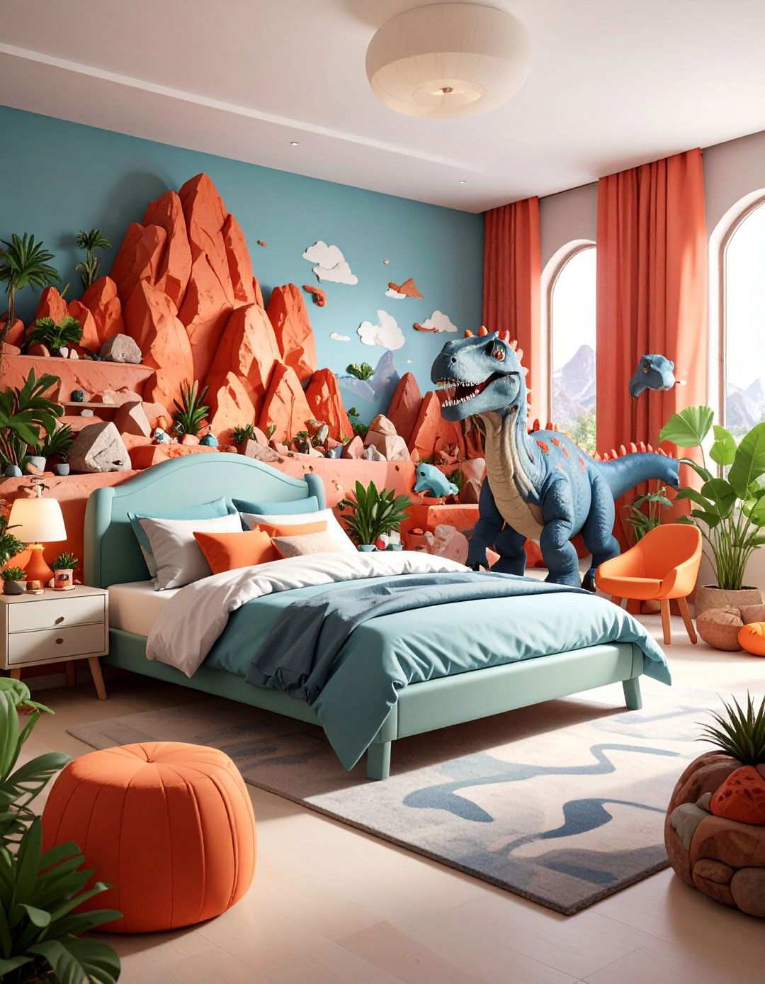 Dinosaur Expedition Base Camp with Prehistoric Adventure - 24 Red Boy Room Ideas