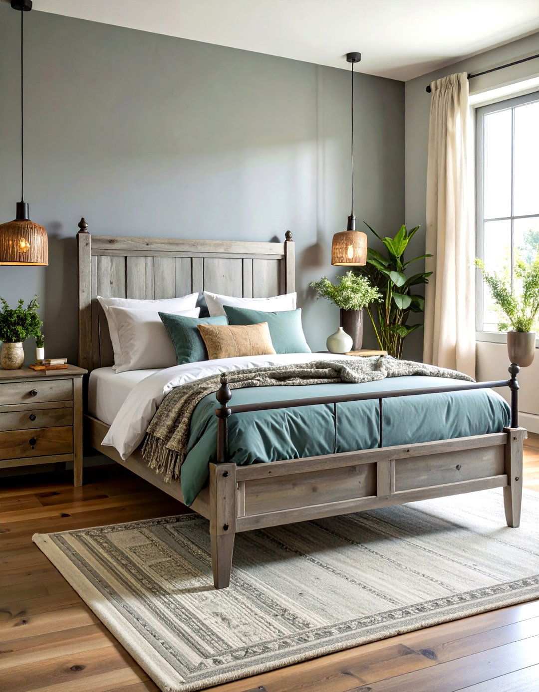 Distressed Gray Farmhouse Bed Frames - 24 Painted Furniture Ideas