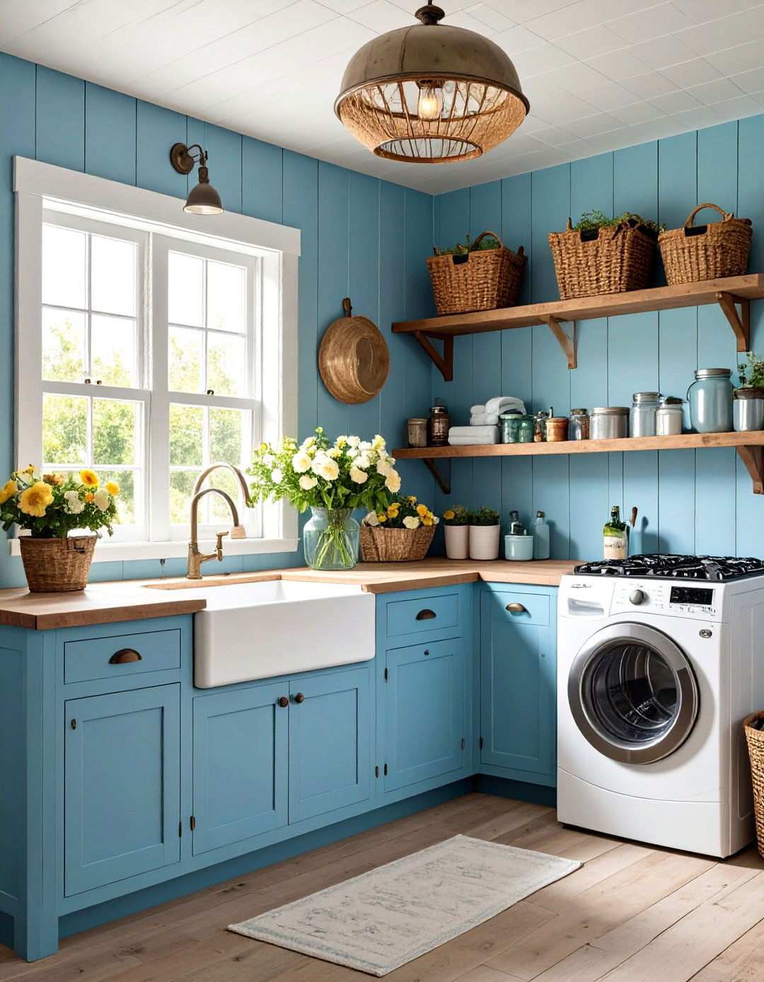 Distressed Shiplap for Vintage Appeal - 24 Shiplap Laundry Room Ideas