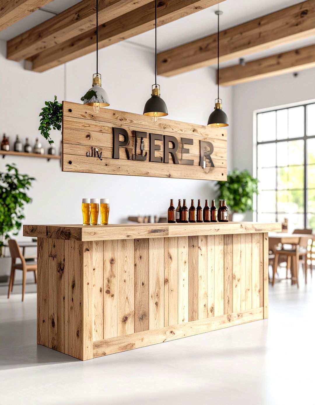 Distressed Wood Beer Tap Sign with Brewery Graphics - 24 Man Cave Sign Ideas