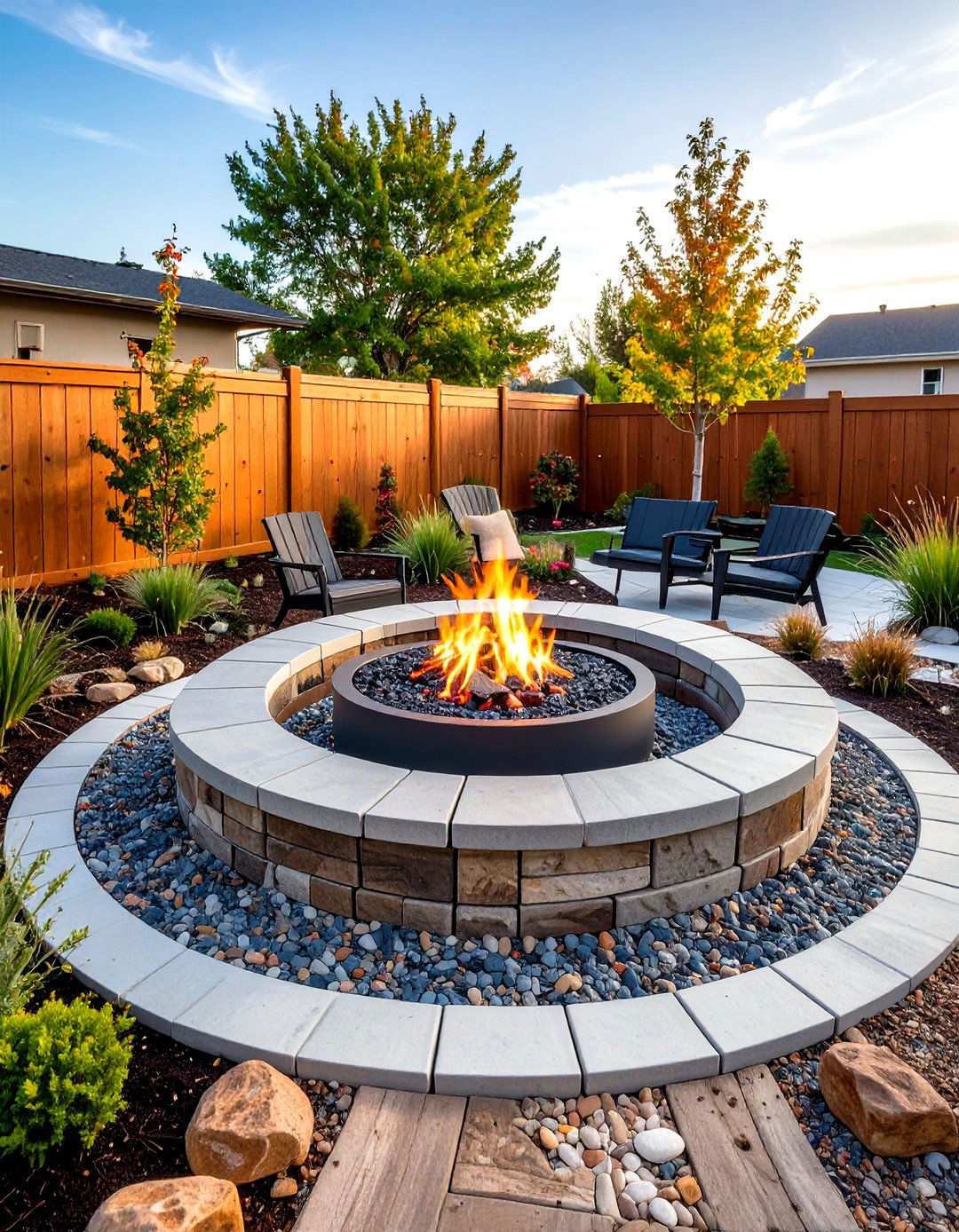 DIY Concrete Block Circle - 24 Wood Burning Fire Pit Ideas