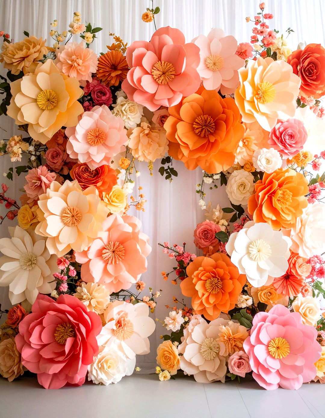 DIY Paper Flower Creations - 24 Wedding Backdrop Ideas
