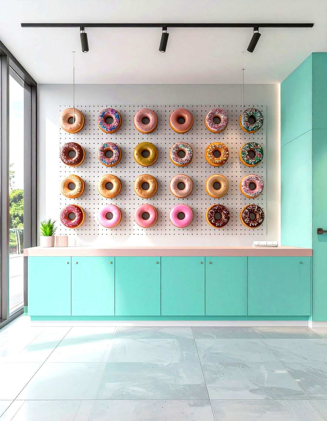 Donut Wall Display - 24 Wedding Food Ideas