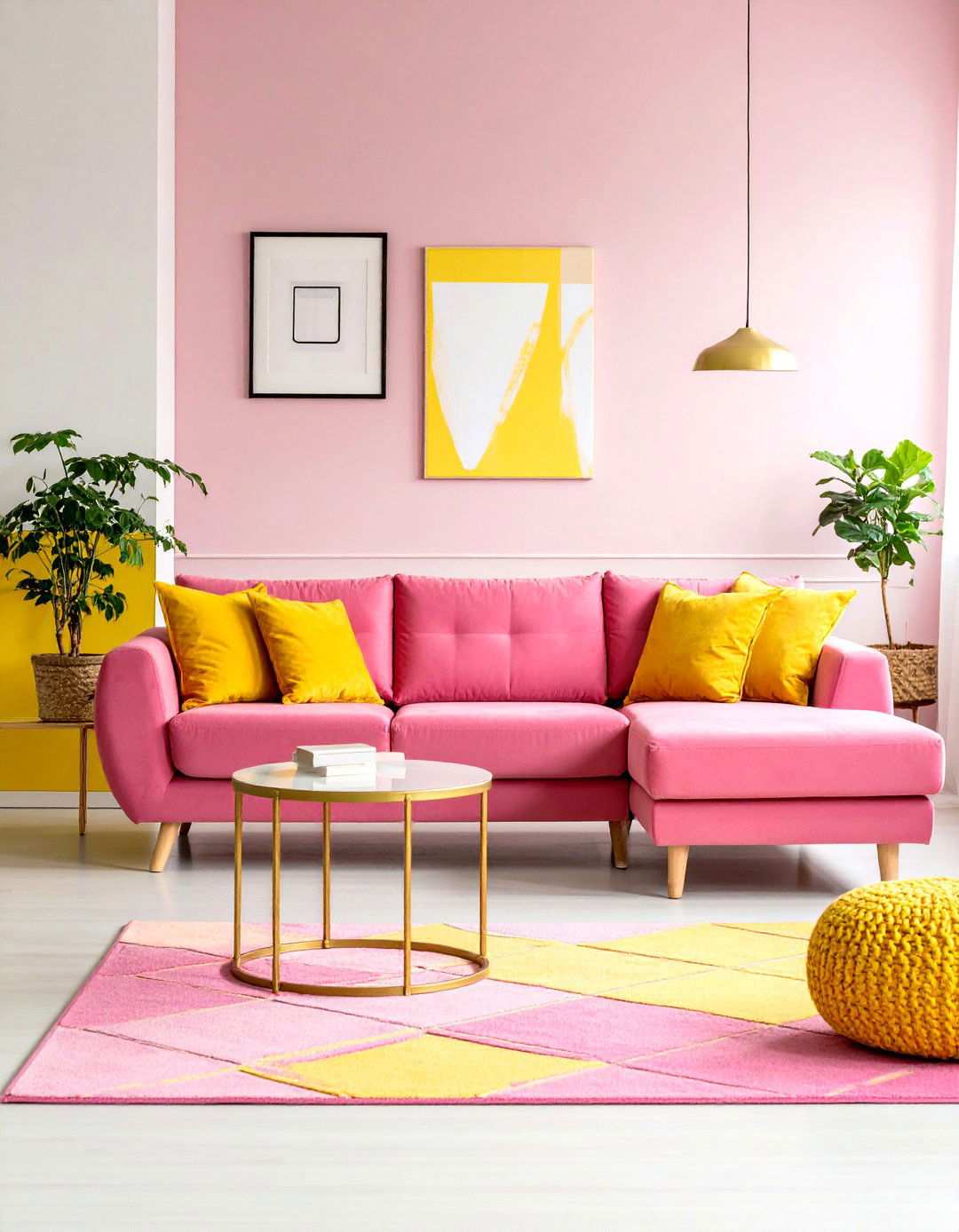 Dopamine Decor Living Room - 24 How to Decorate With Yellow and Pink