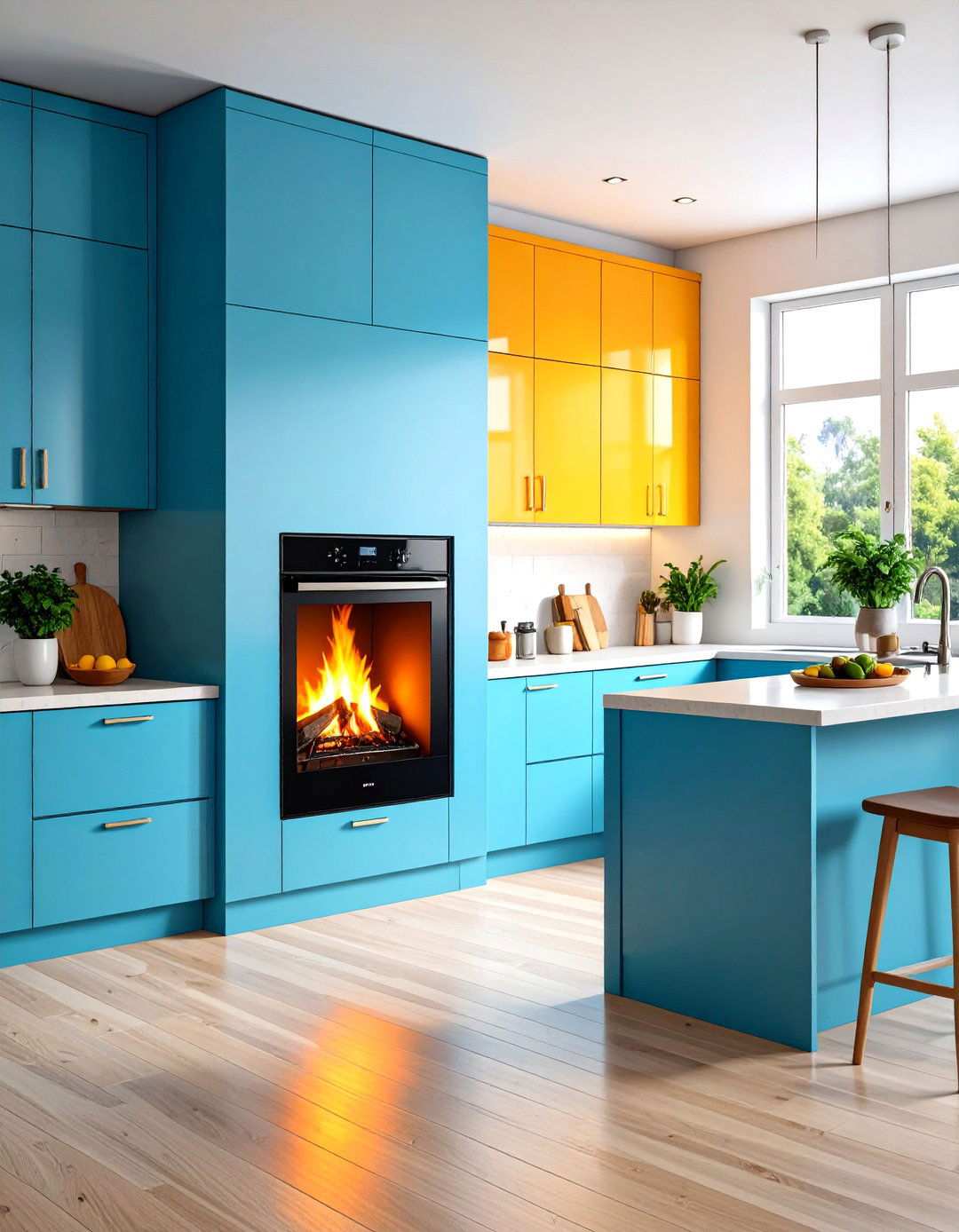 Double Sided Kitchen Fireplace - 24 Kitchens With Fireplaces
