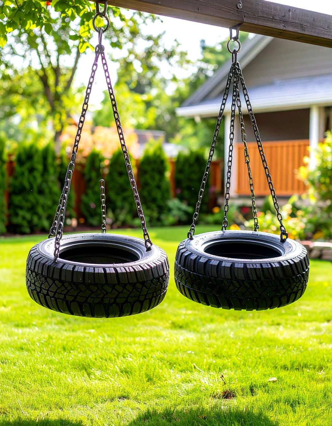 Double Tier Tractor Tire Swing - 24 Tire Swing Ideas
