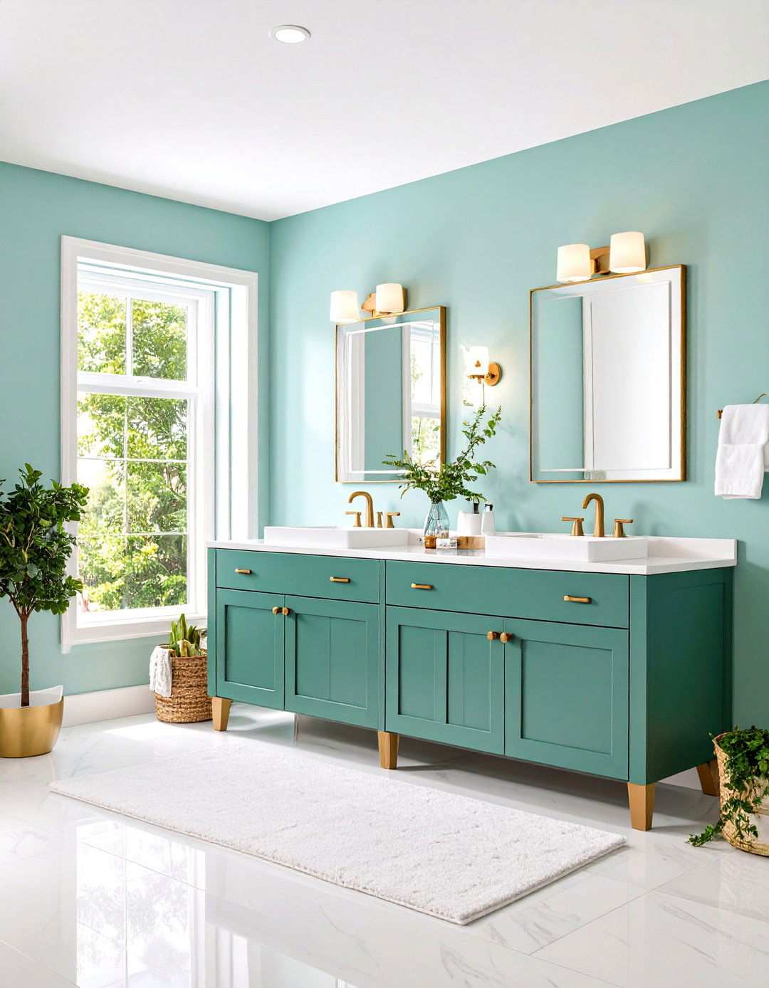 Double Vanity Partnership Space - 24 Large Bathroom Ideas