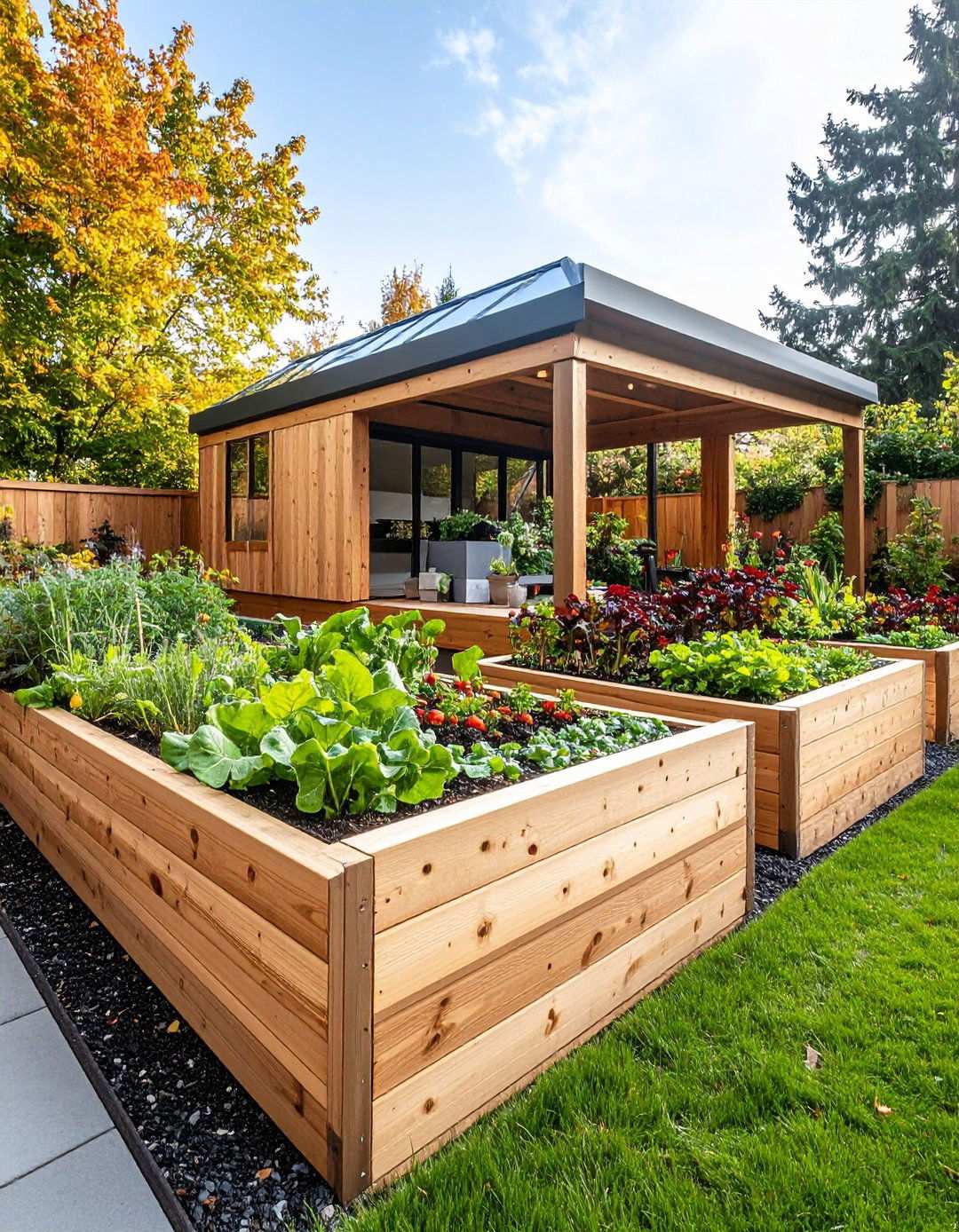 Double Wall Raised Bed with Insulated Growing Space - 24 Raised Garden Bed Along Fence Ideas