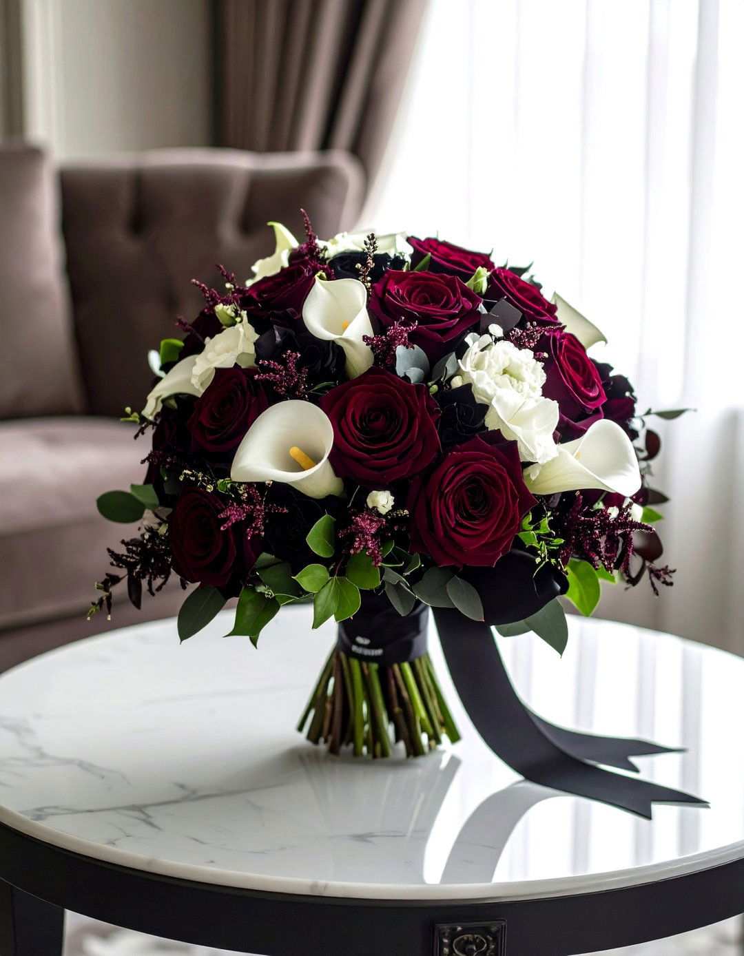 Dramatic Black and White Wedding Bouquet - 24 Wedding Bouquet Ideas