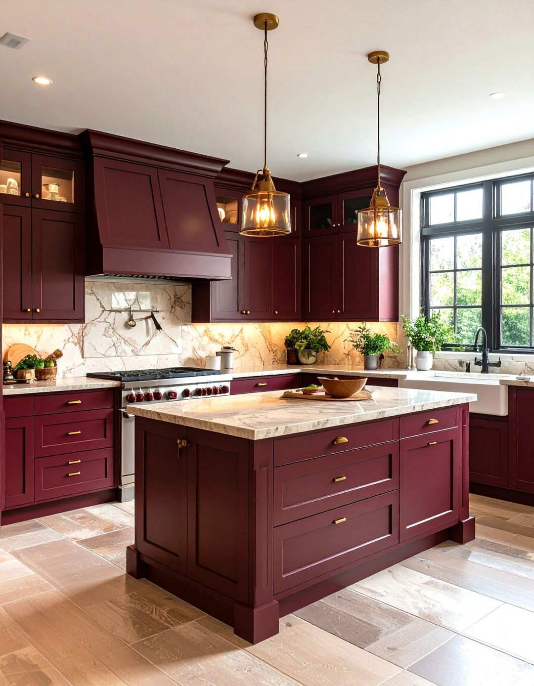 Dramatic Burgundy Appliance Suites - 24 Kitchen With Colored Appliances Ideas
