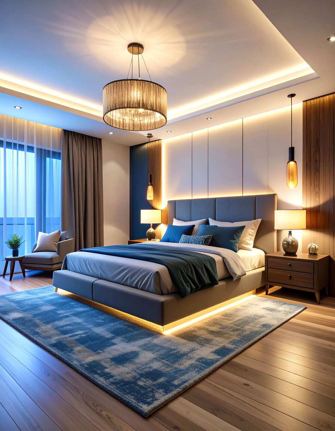 Dramatic Lighting Design Scheme - 24 Master Bedroom Ideas